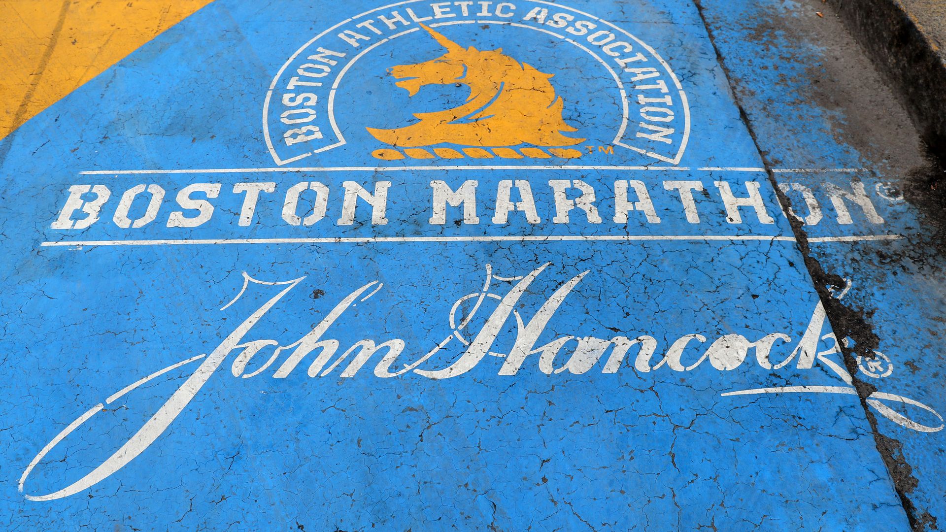 Boston Marathon finish line.