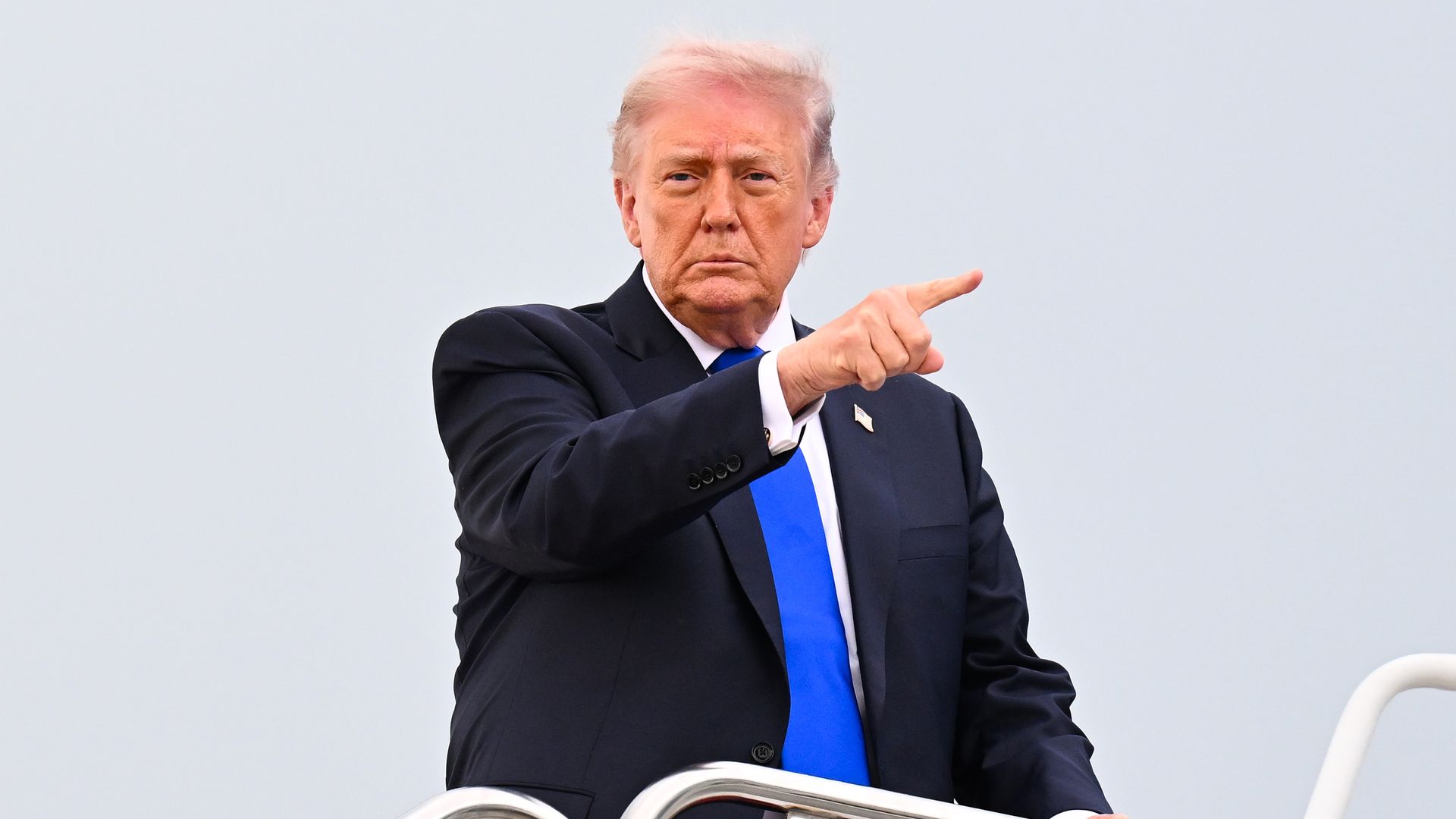 President Trump boards Air Force One on April 24 at Joint Base Andrews outside Washington.