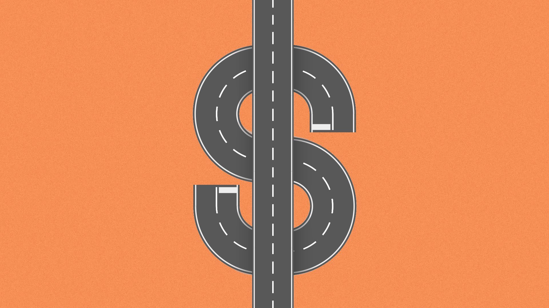 illustration of road made out of a dollar sign