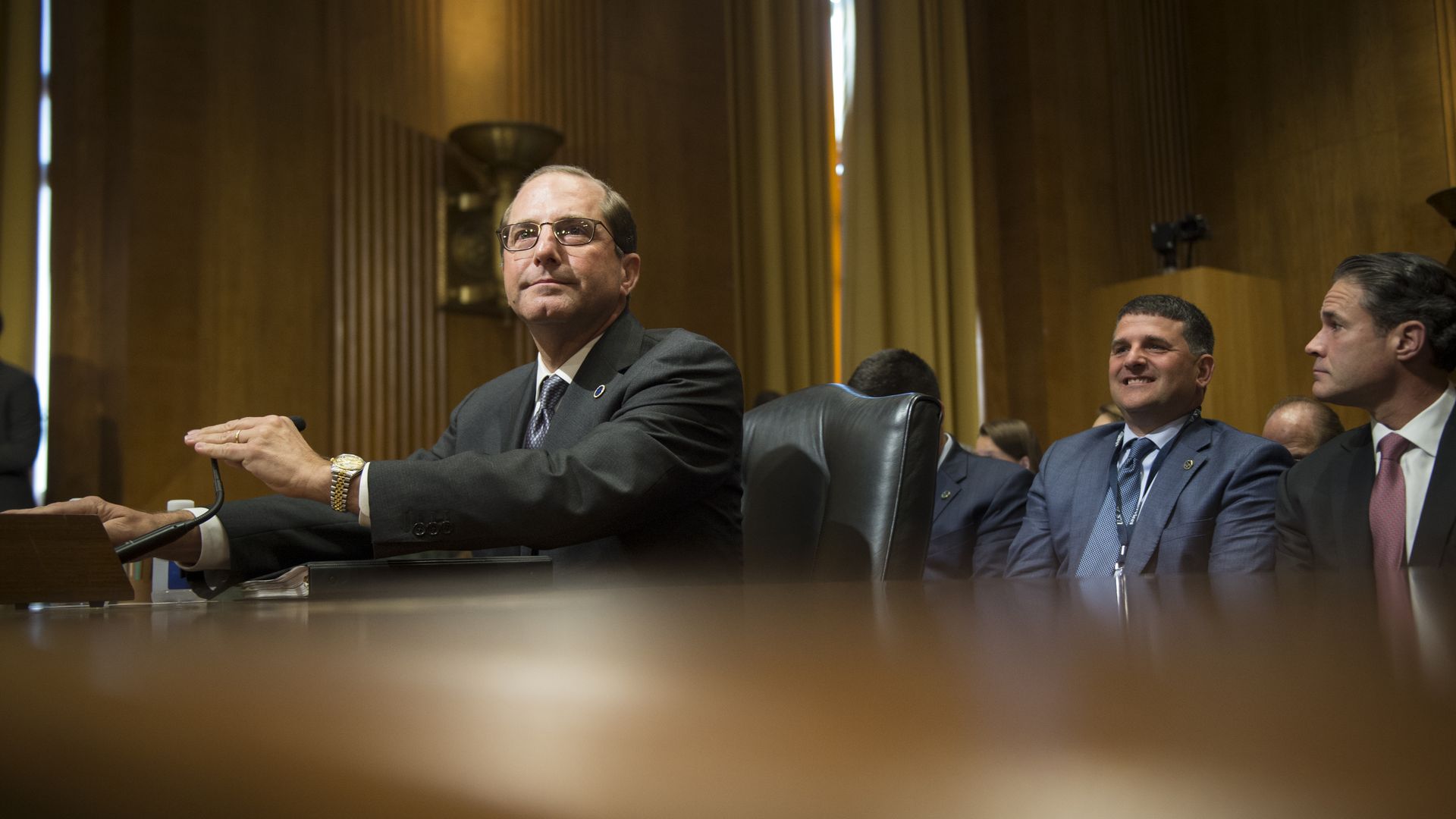 HHS Secretary Alex Azar testifying in the Senate