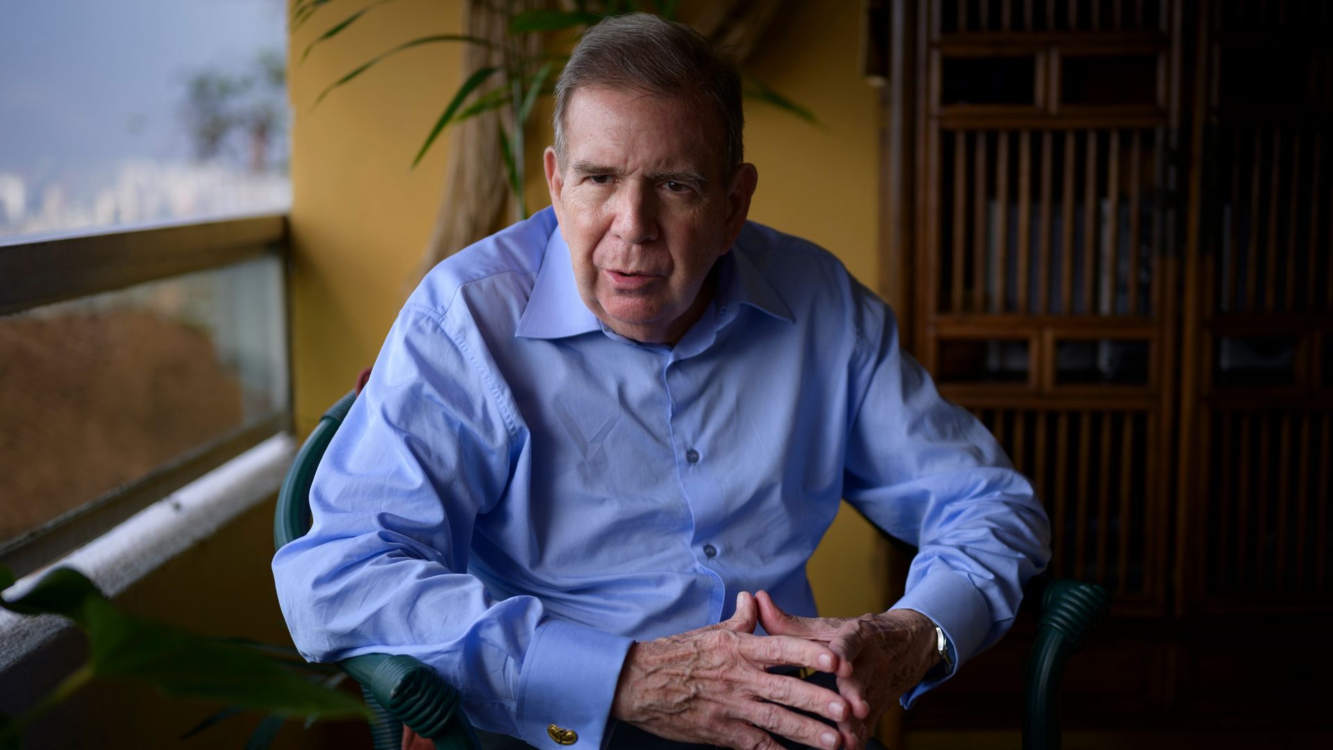 Edmundo Gonzalez, Venezuela's opposition candidate, during an interview at his home in Caracas, Venezuela, on Wednesday, May 15, 2024. Polls show that President Nicolas Maduro is trailing far behind opposition candidate Edmundo Gonzalez ahead of Venezuela's July 28 vote. 