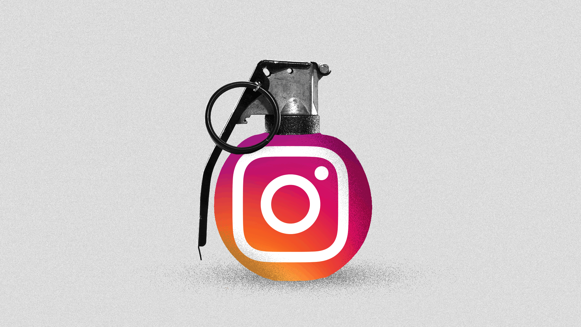 Illustration of the Instagram logo as a grenade.