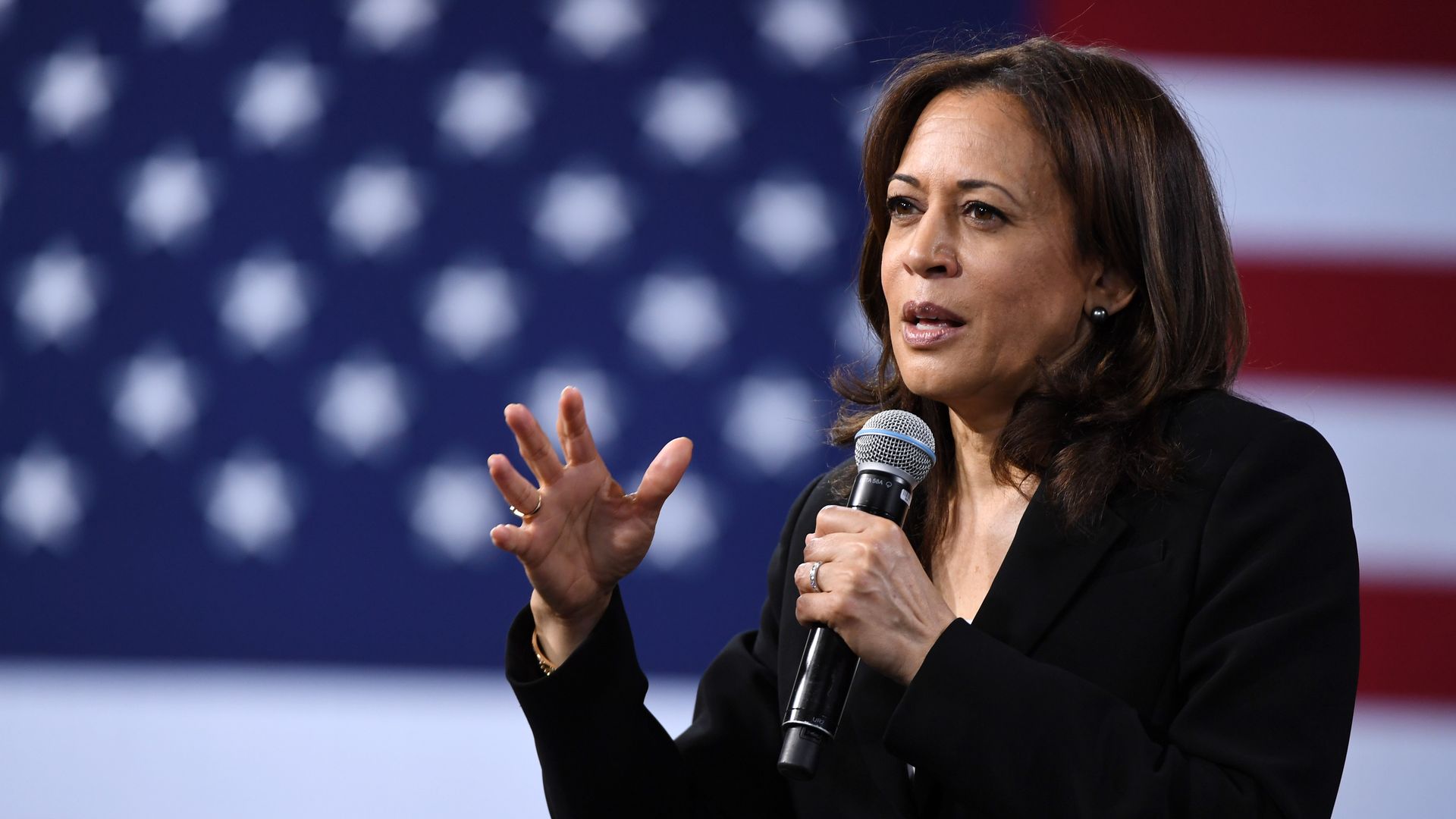 Sen. Kamala Harris (D-CA) speaks at the National Forum on Wages and Working People: Creating an Economy That Works for All at Enclave on April 27, 2019 in Las Vegas, Nevada.