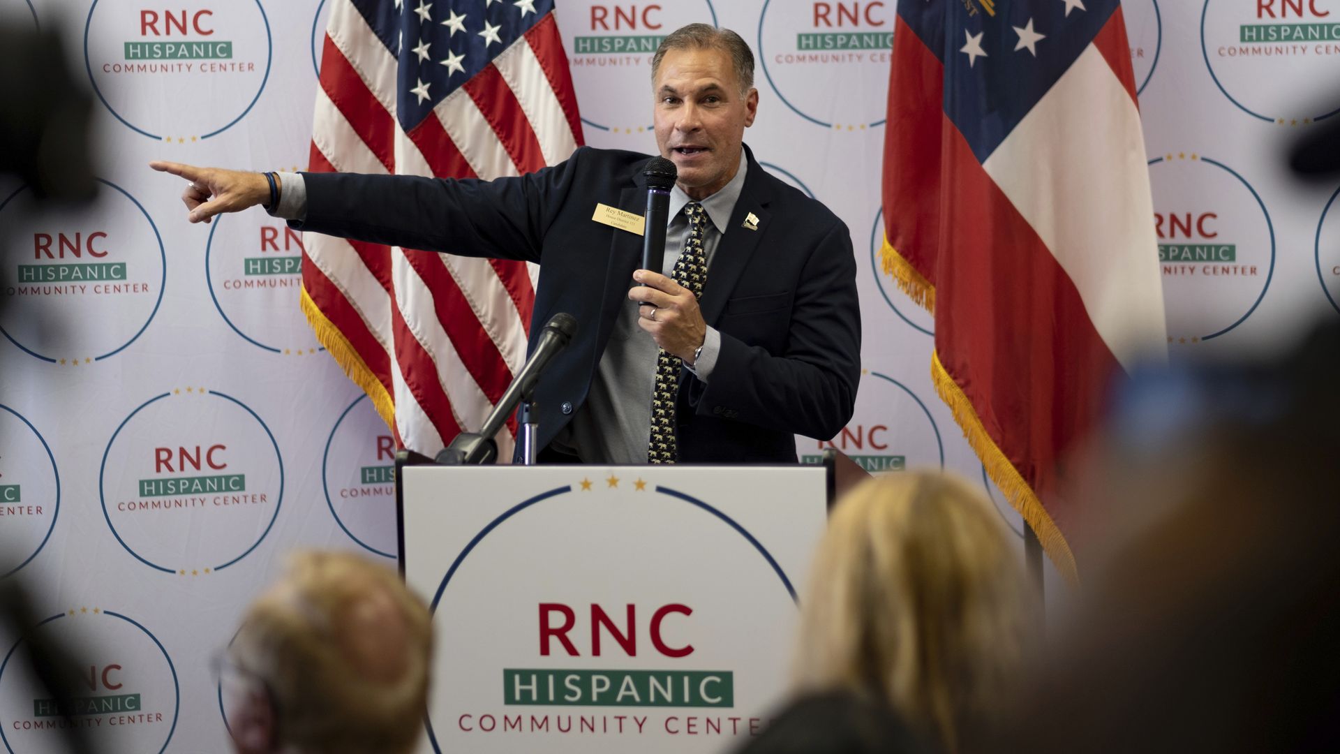 Rep. Rey Martinez at a podium
