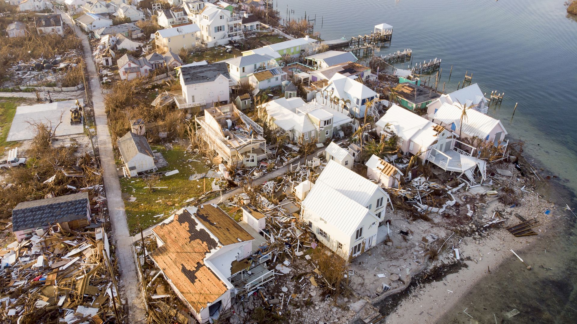 Homes wrecked in Hurricane Dorian's aftermath in the Bahamas