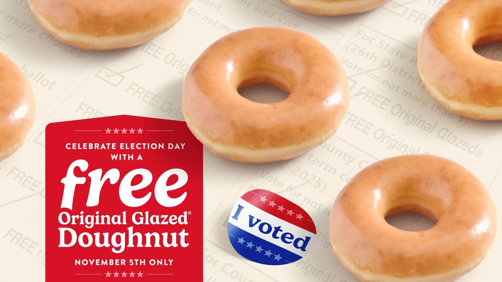 Donuts with an "I Voted" sticker