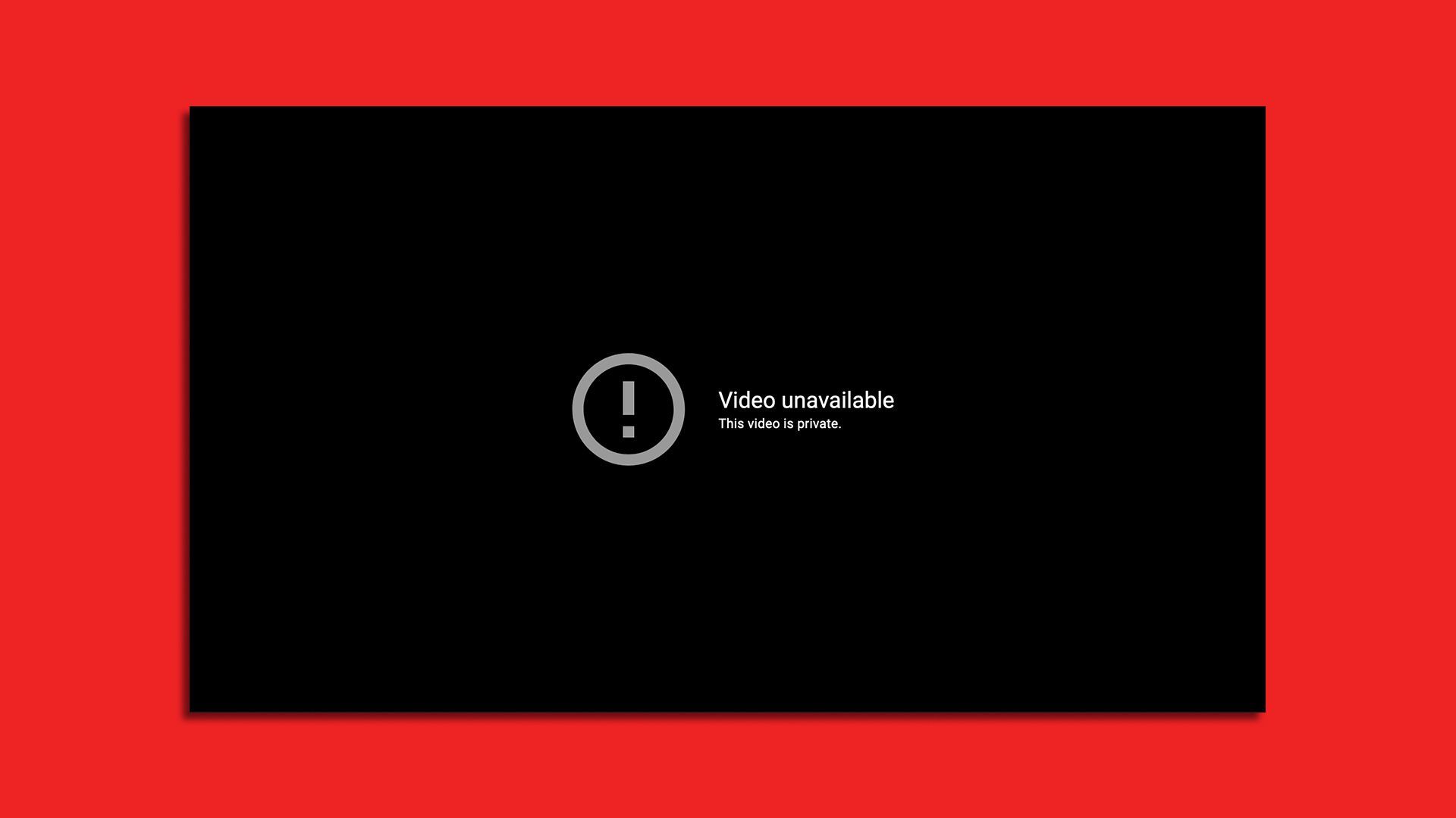 Screenshot of a black screen saying "Video unavailable"