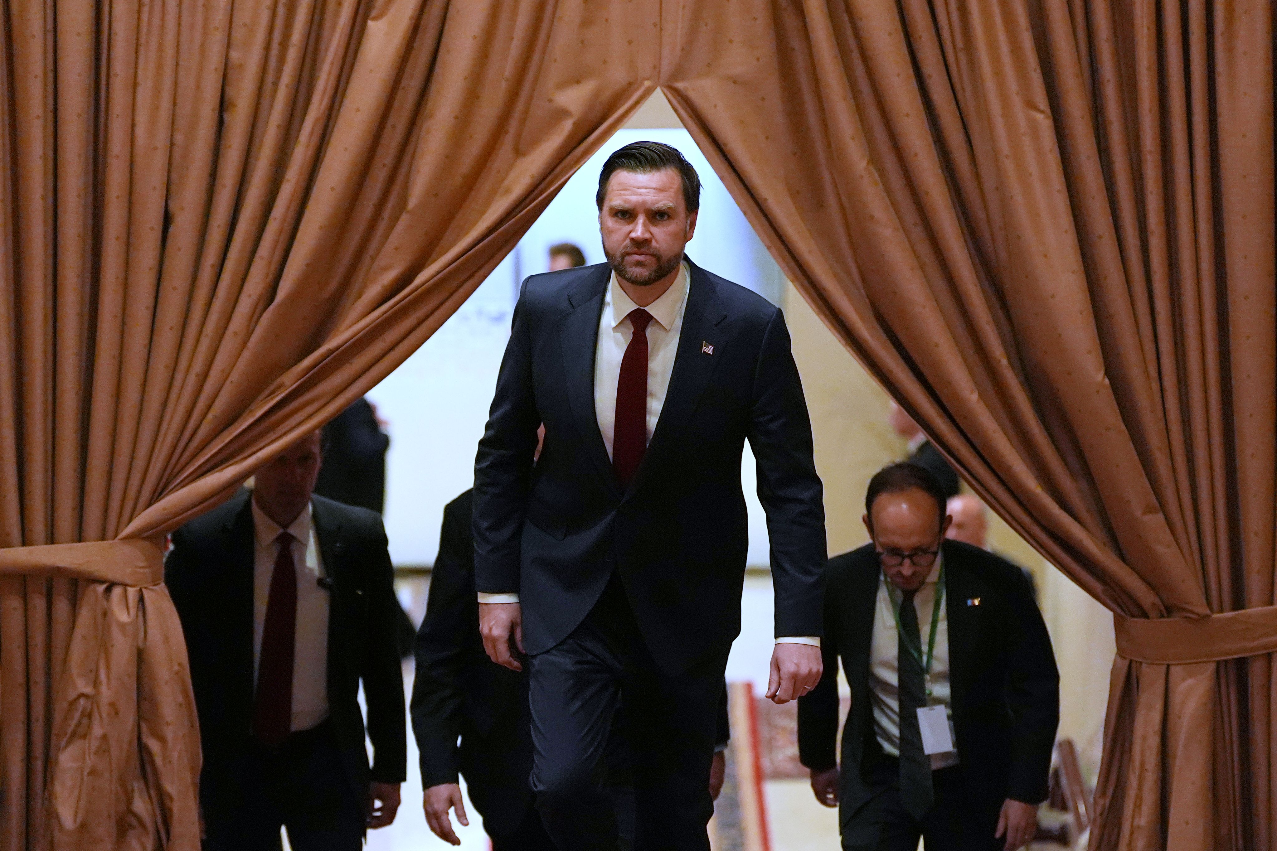 U.S. Vice President JD Vance arrives to the meeting with Pakistan's Prime Minister Shehbaz Sharif on yesterday in Islamabad.