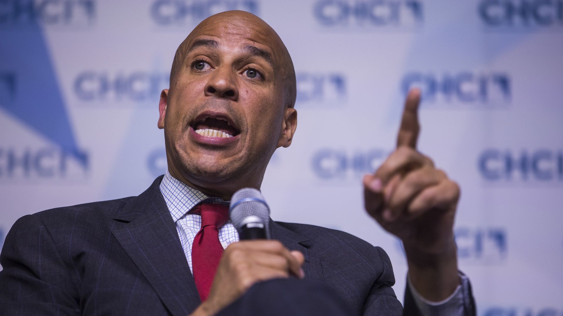 Democratic Presidential Candidate Sen. Cory Booker (D-NJ) speaks during a presidential forum hosted by the Congressional Hispanic Caucus Institute