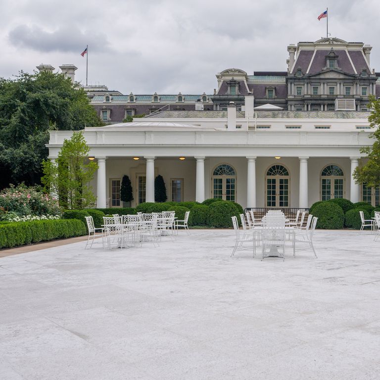 Trump White House Rose Garden is now paved - Axios