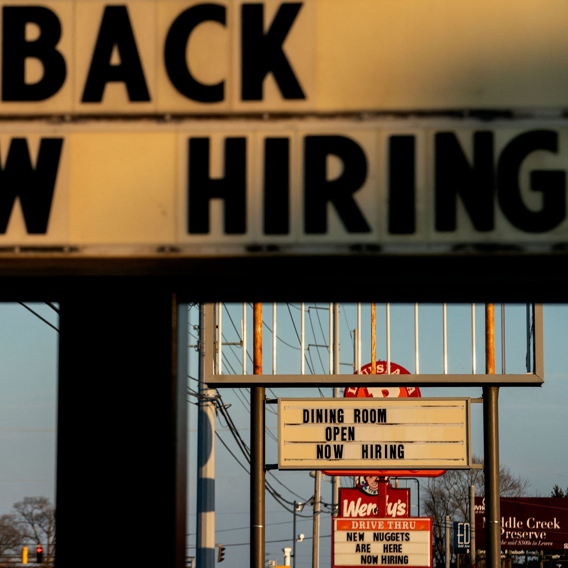 Now hiring sign