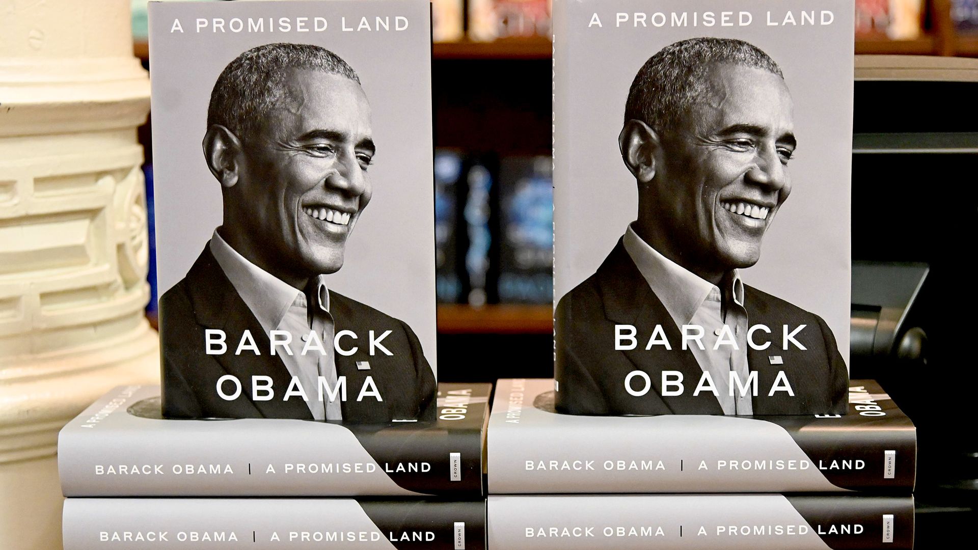 President Barack Obama's memoir "A Promised Land" goes on sale ahead of the holiday season at Barnes & Noble Union Square on November 17, 2020 in New York City