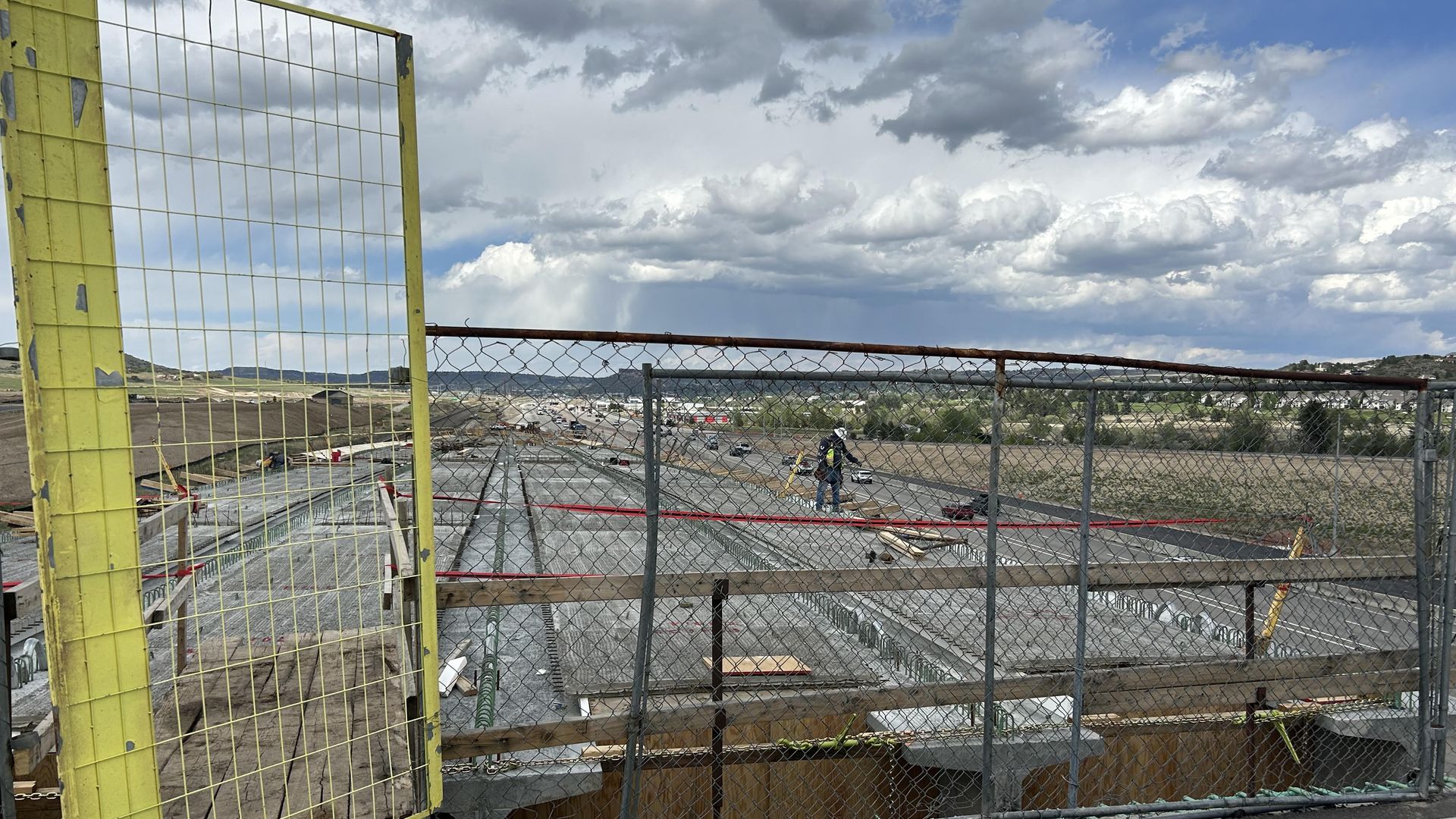 Atop the Crystal Valley Interchange's bridge.