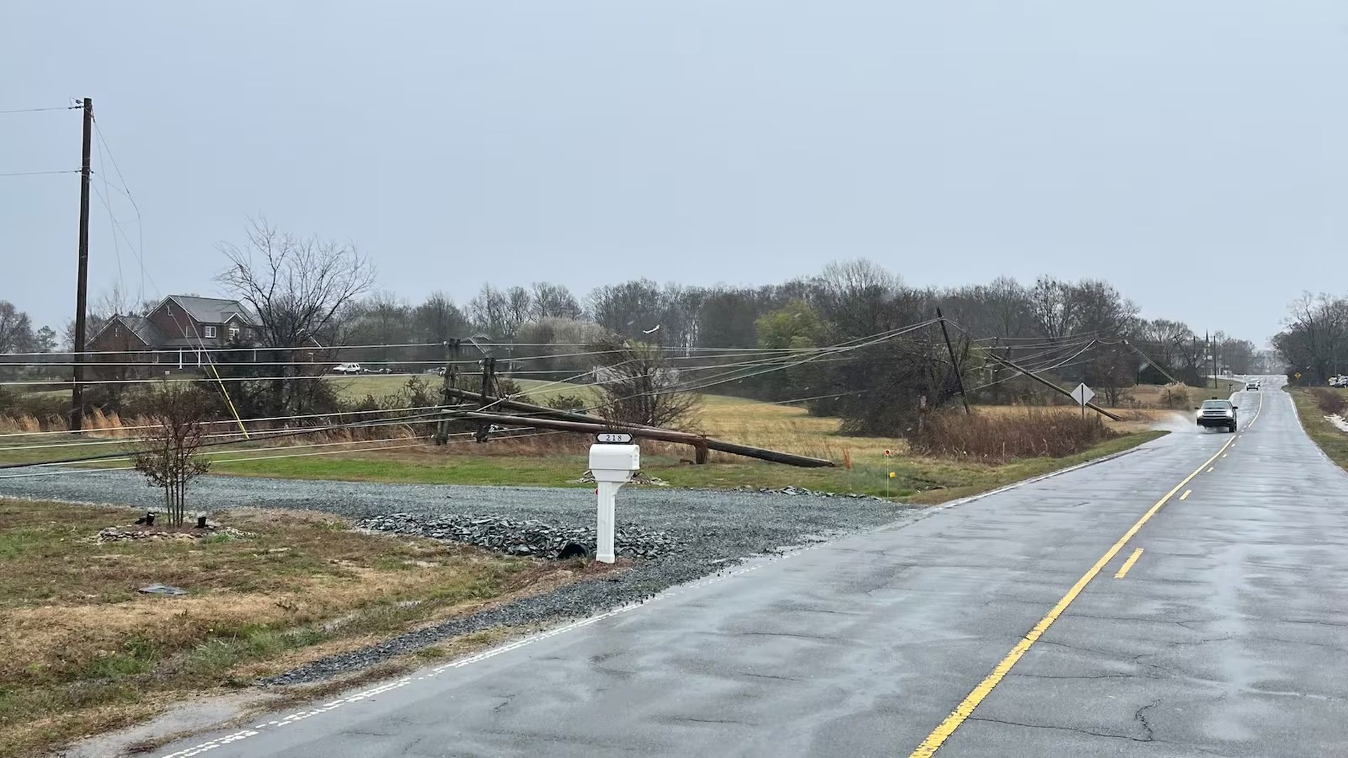 downed power lines near the highway