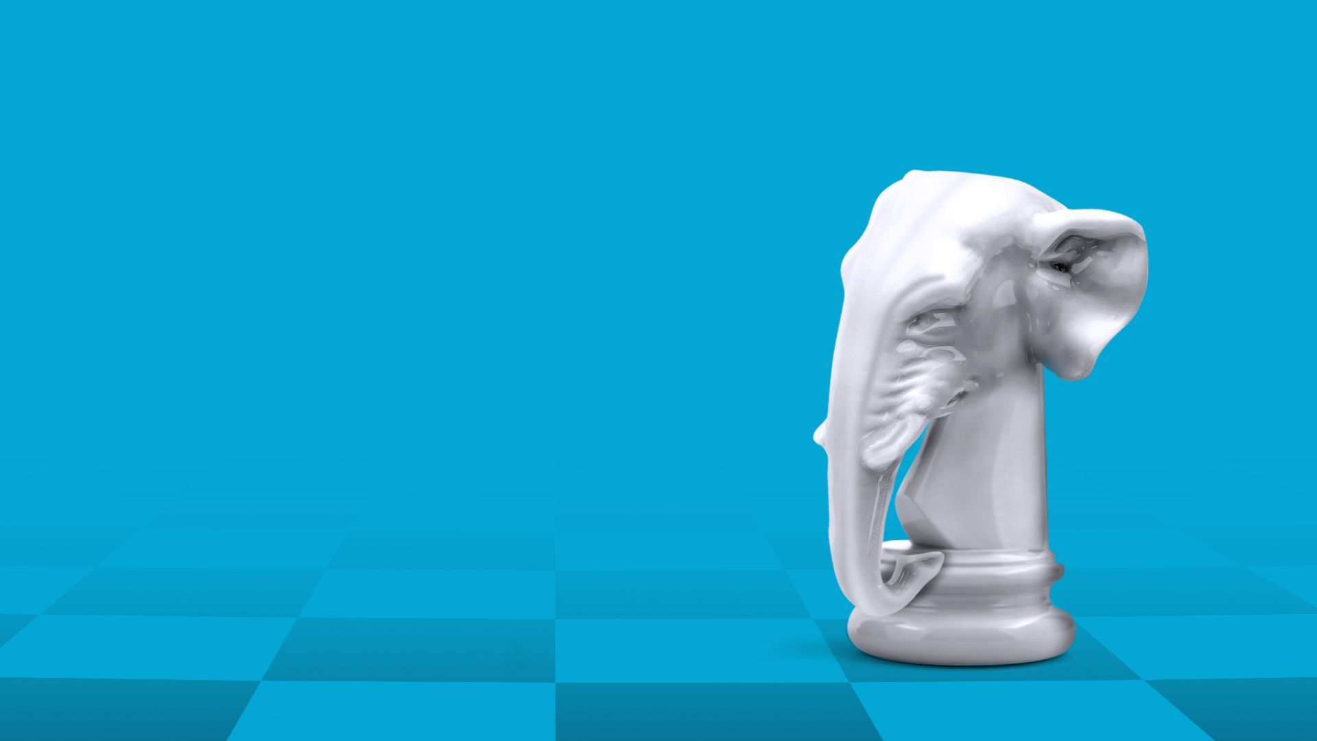 Illustration of an elephant as a chess piece.