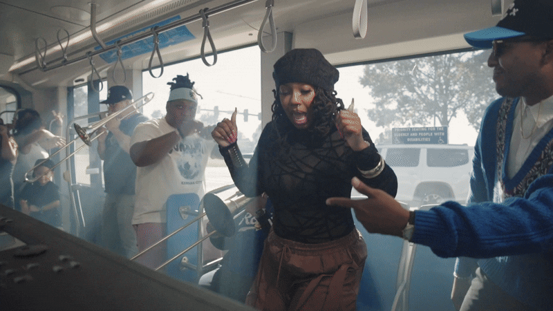 Kemet Coleman and others sing and dance in a new music video filmed on the KC Streetcar.