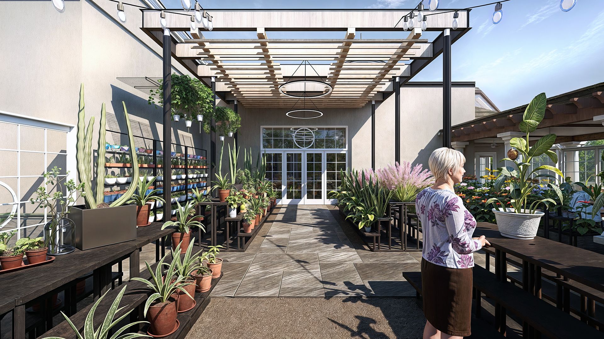 Big Leaf Cafe exterior rendering.