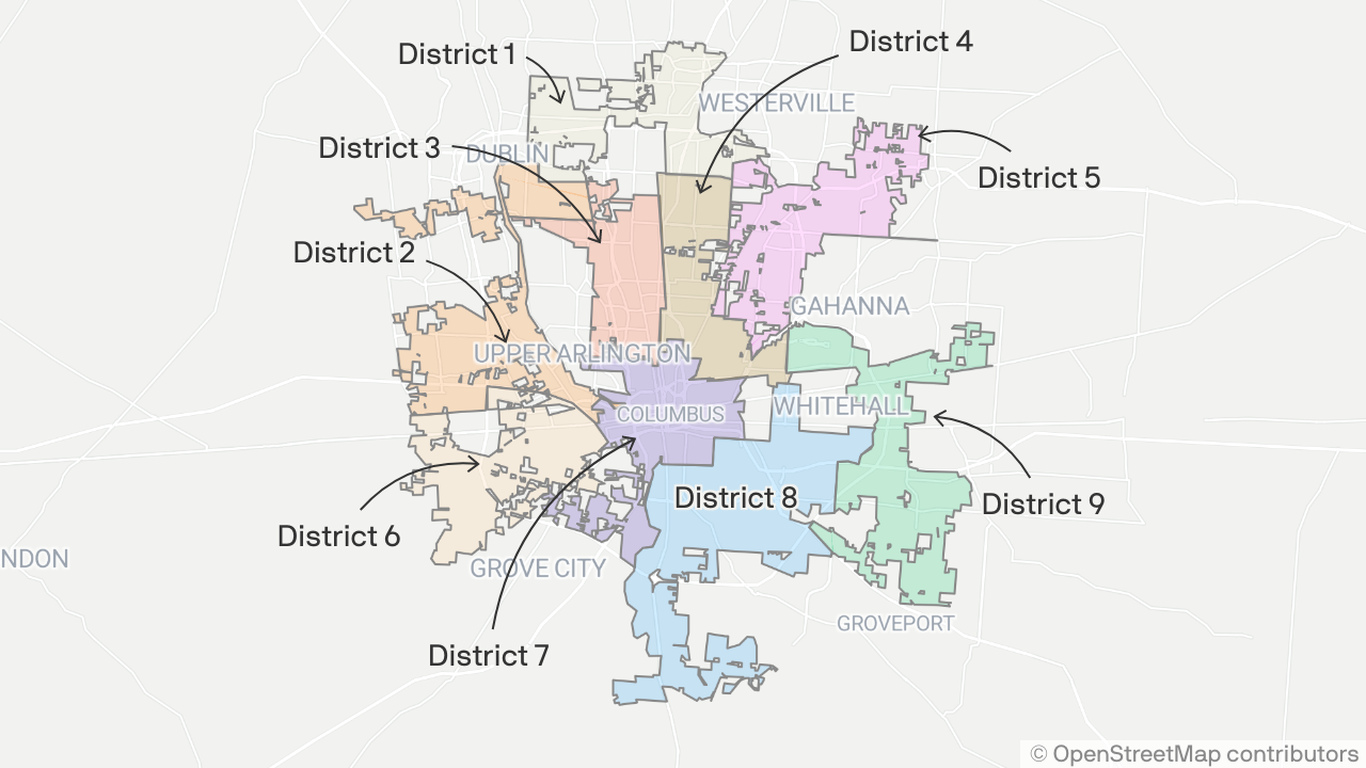 See the new Columbus City Council residential district map Axios Columbus