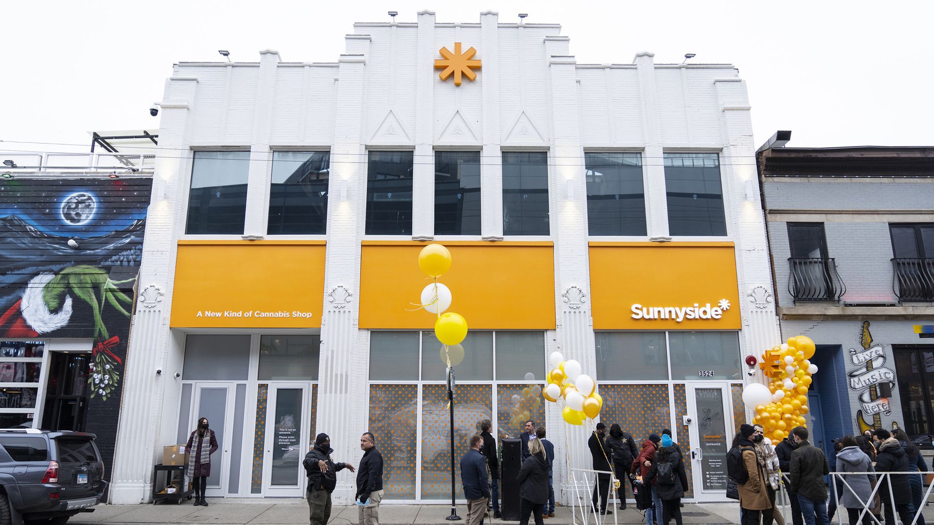 Photo of the exterior of a recreational marijuana dispensary 