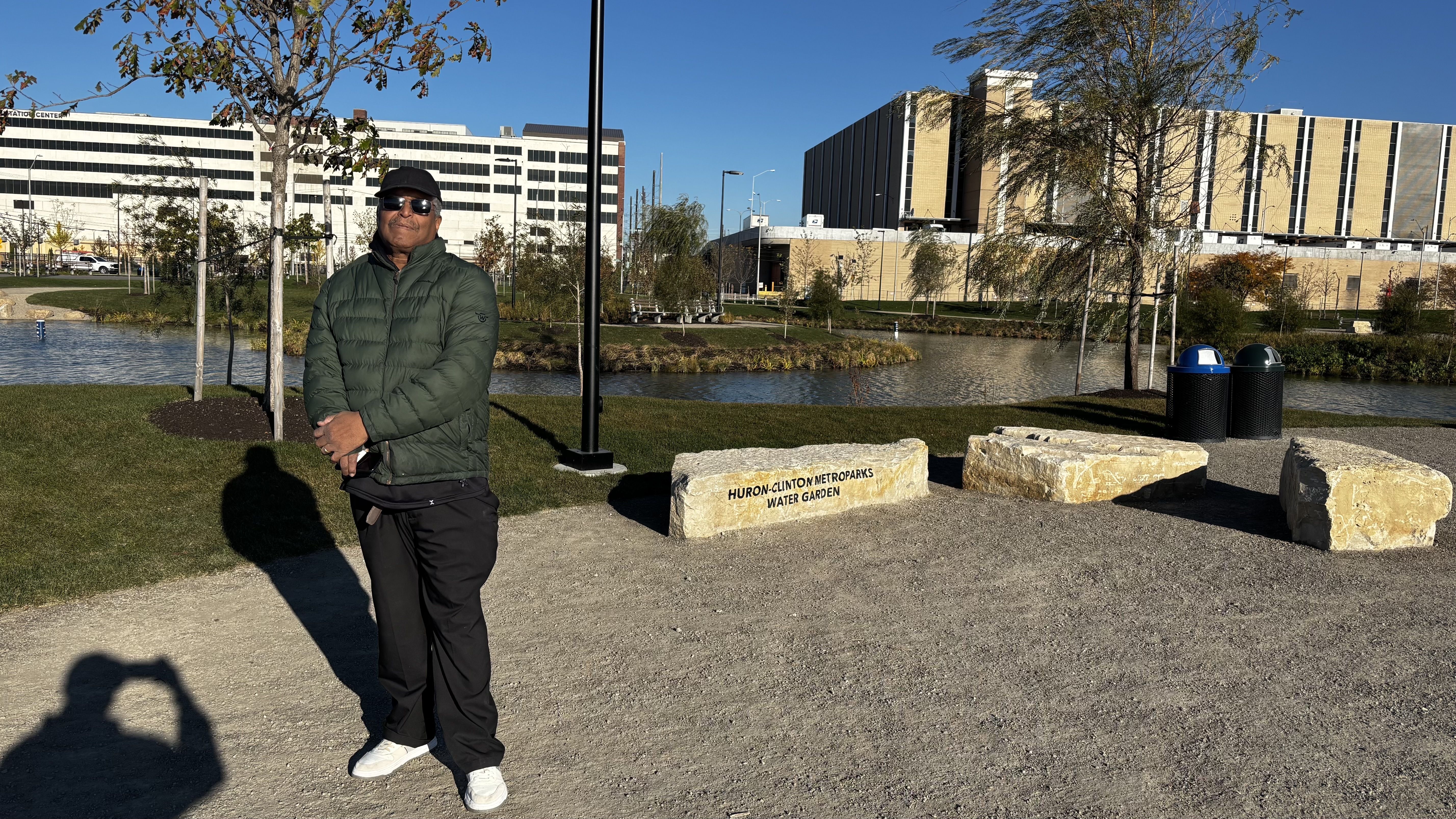 Detroiter Aaron Passmore at Detroit's new' Ralph Wilson Park.