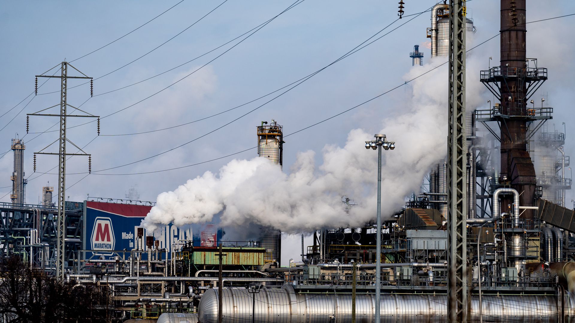 Detroit Marathon refinery spires