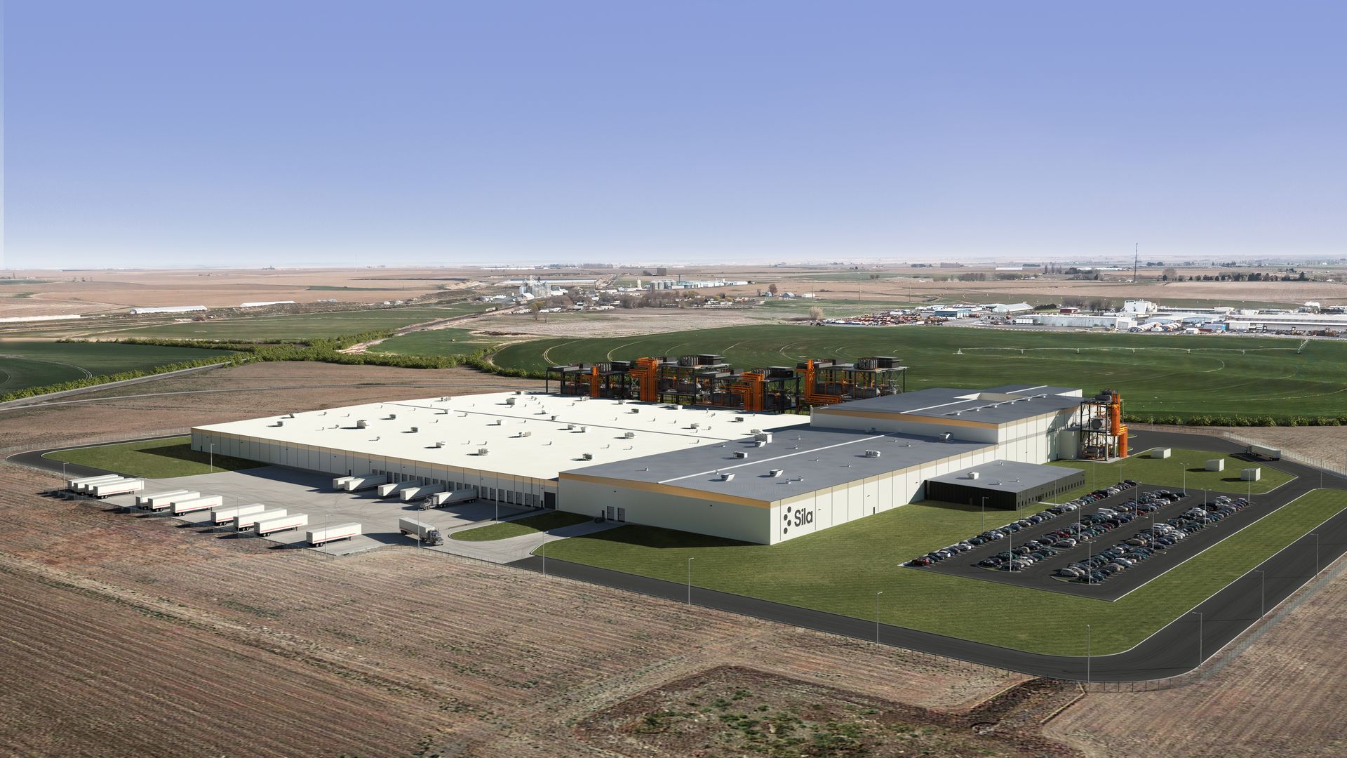 A rendering of Sila's battery materials factory in Moses Lake, Washington