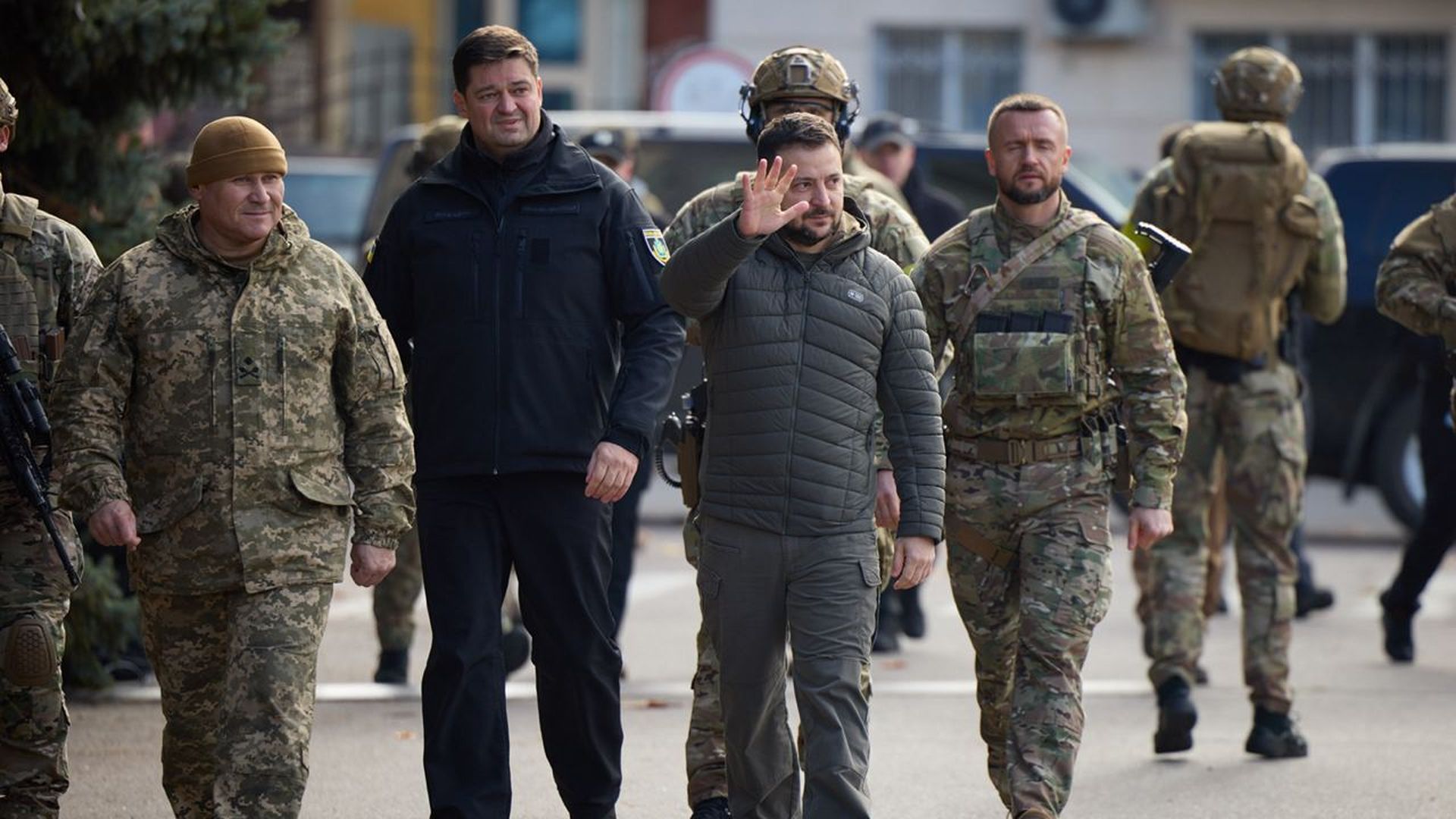 Ukrainian President Vladimir Zelensky in Kherson