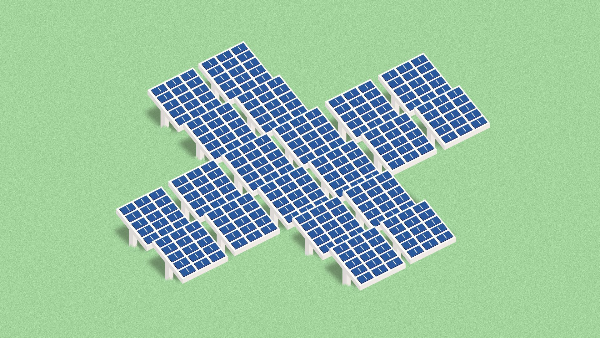 A cluster of solar panels 