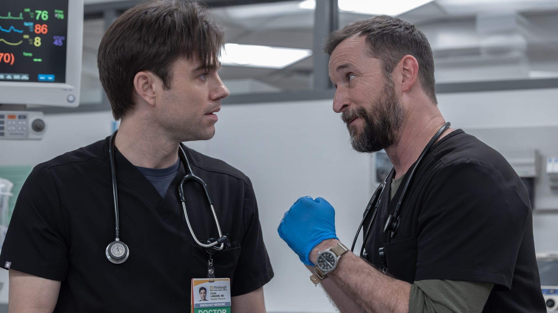 Patrick Ball and Noah Wyle in “The Pitt.” Photo: Courtesy of HBO Max
