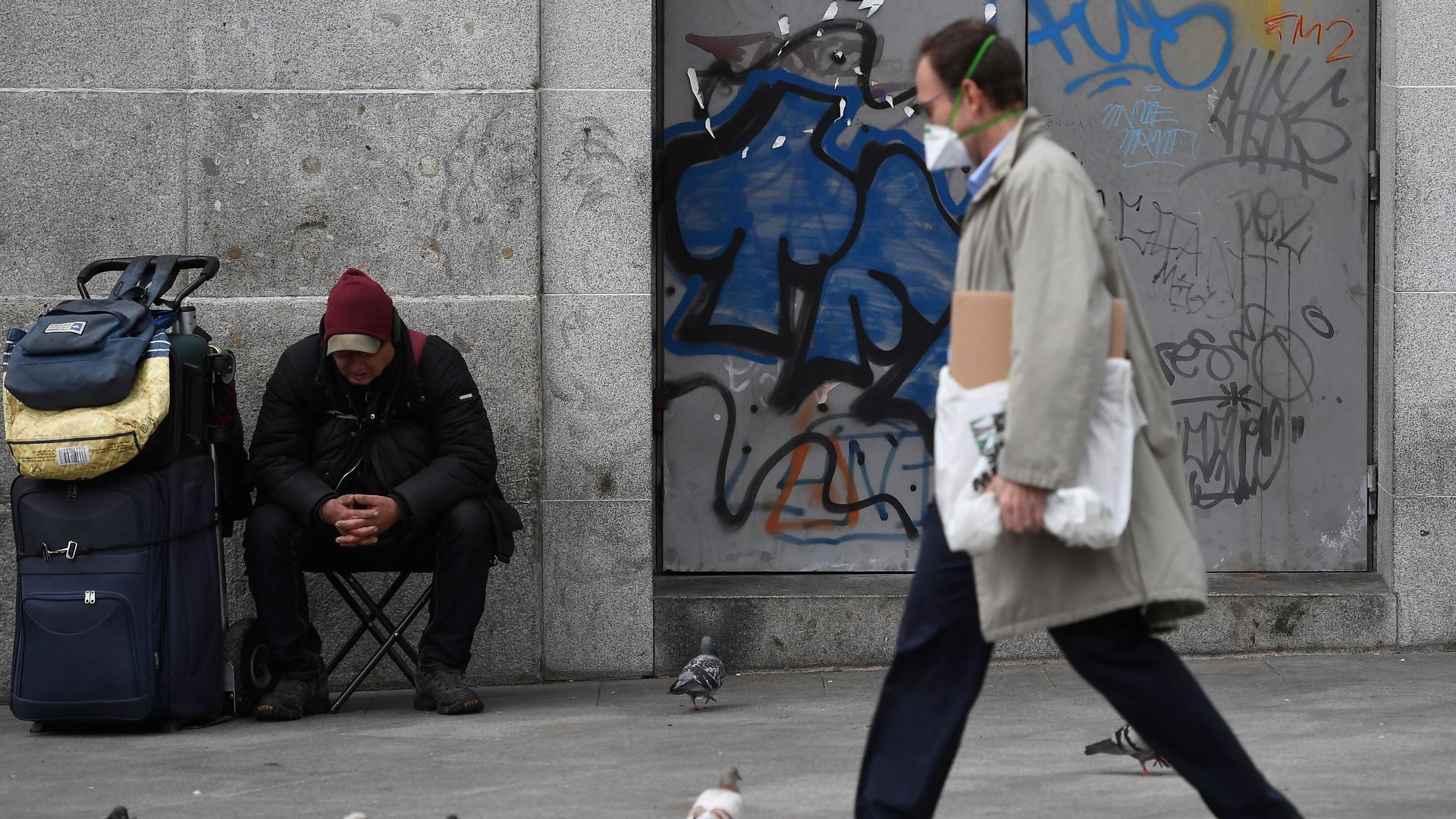 Puerta del Sol square in Madrid on Monday. Photo: Pierre-Philippe Marcou/AFP via Getty Images