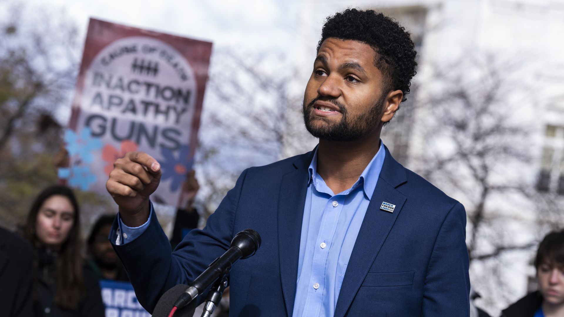 Maxwell Frost, D-Fla., speaking during a rally outside of the Capitol in November 2022.