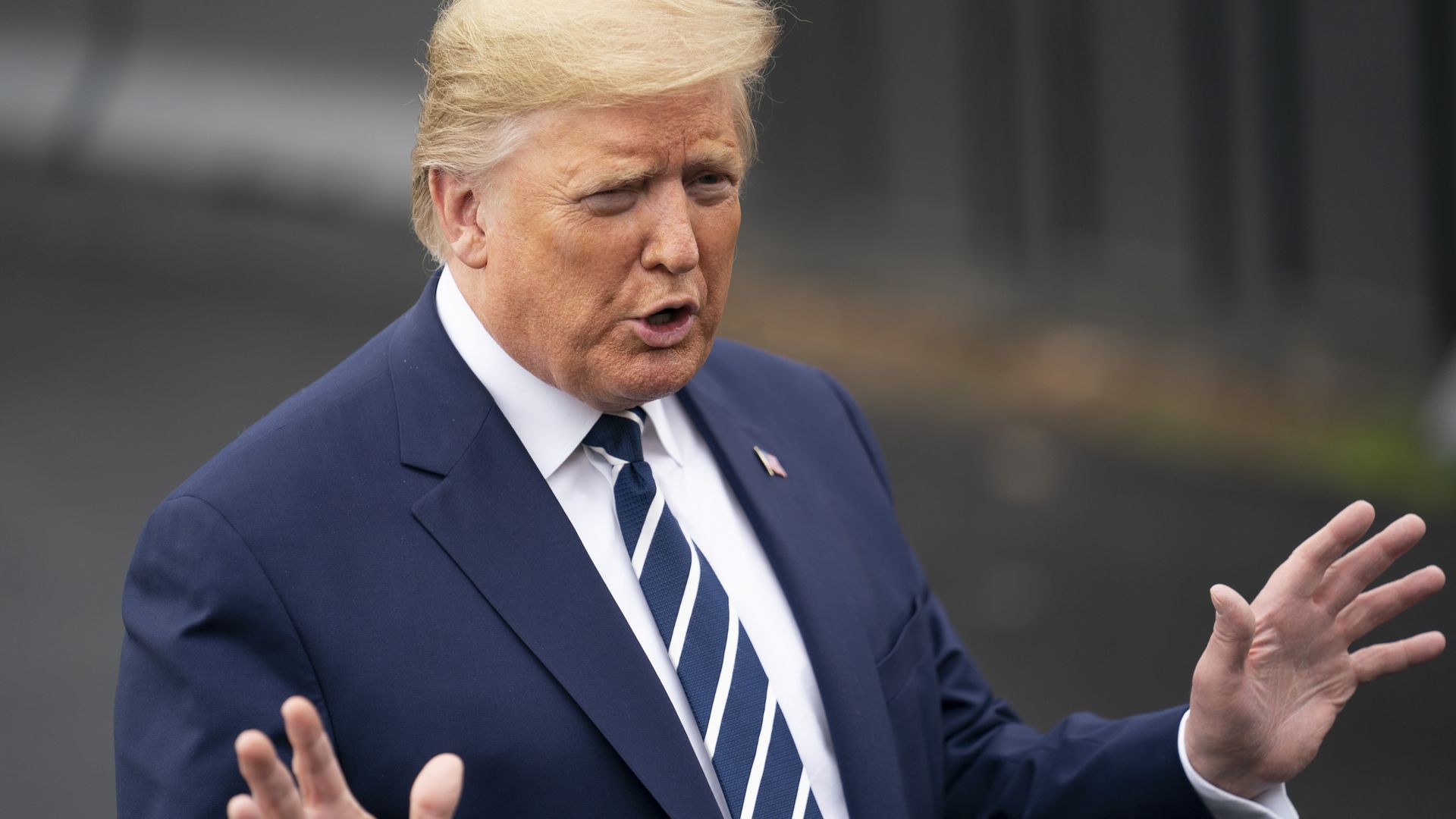 President Trump gesturing