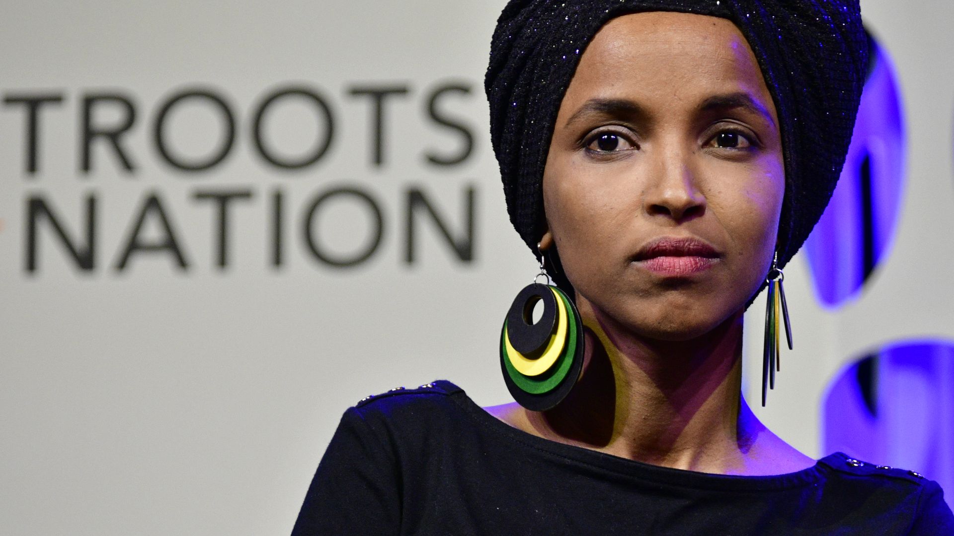 Ilhan Omar looking forward. 