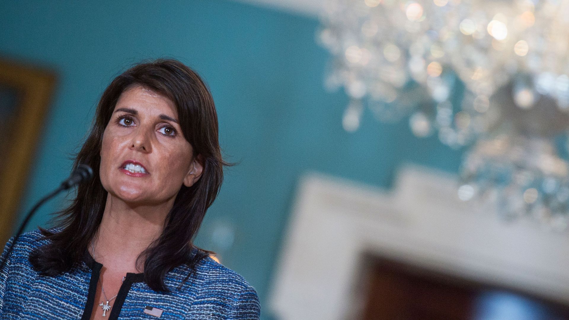 Nikki Haley announcing the decision to leave the Human Rights council