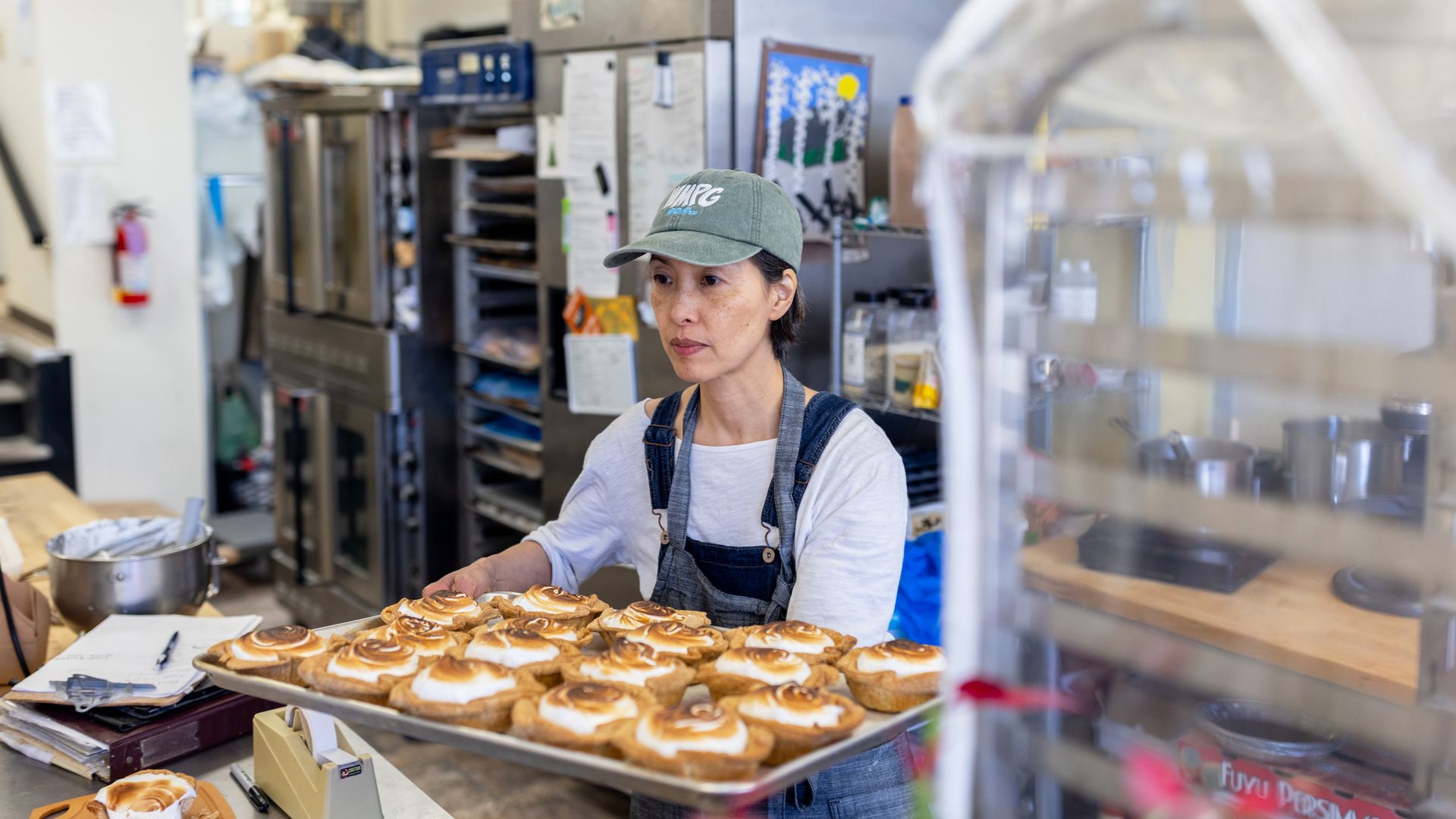 baker working at shop in Maine
