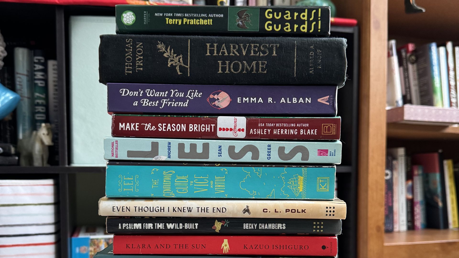 Annalise's book stack 