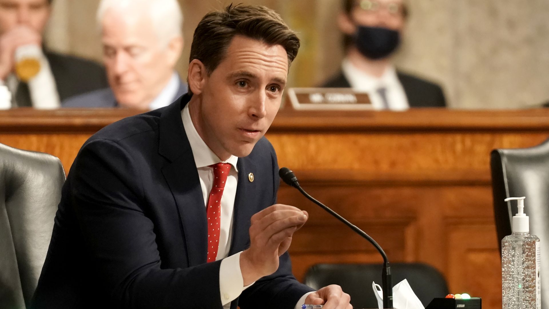 Josh Hawley during a Republican-led Senate Judiciary Committee hearing  in Washington, DC,on June 3