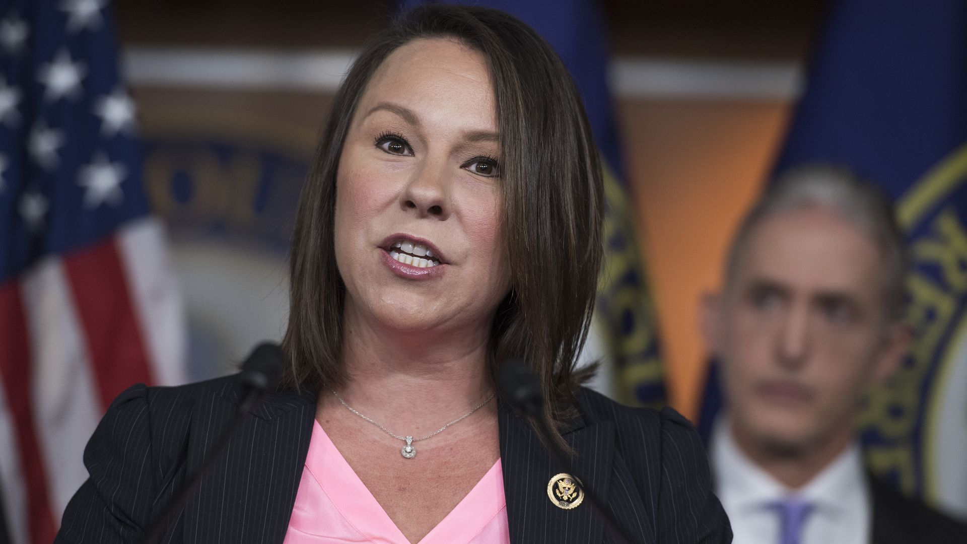 Rep. Martha Roby, R-Ala., speaking at the podium on Capitol Hill
