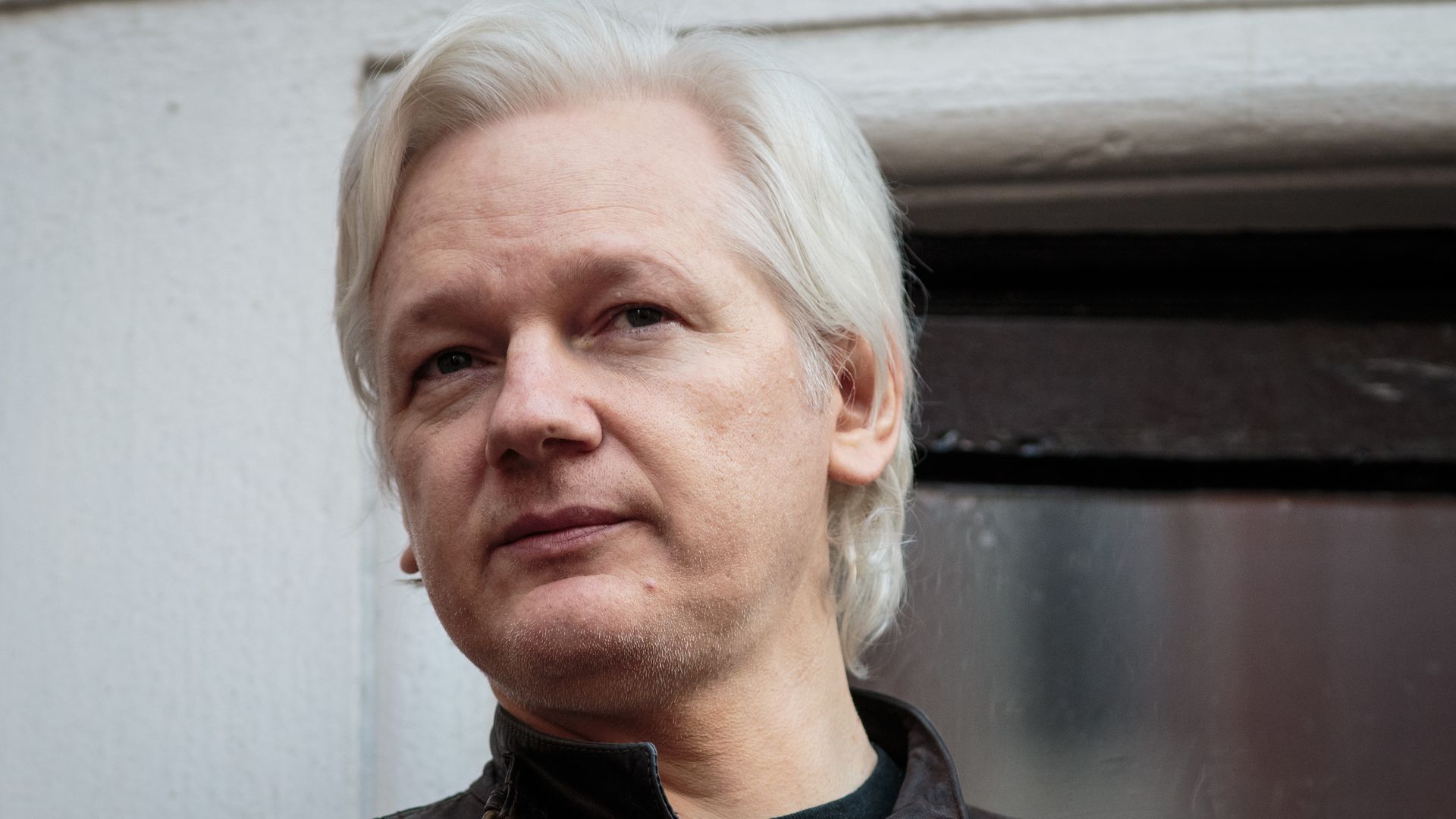 Close-up of Julian Assange