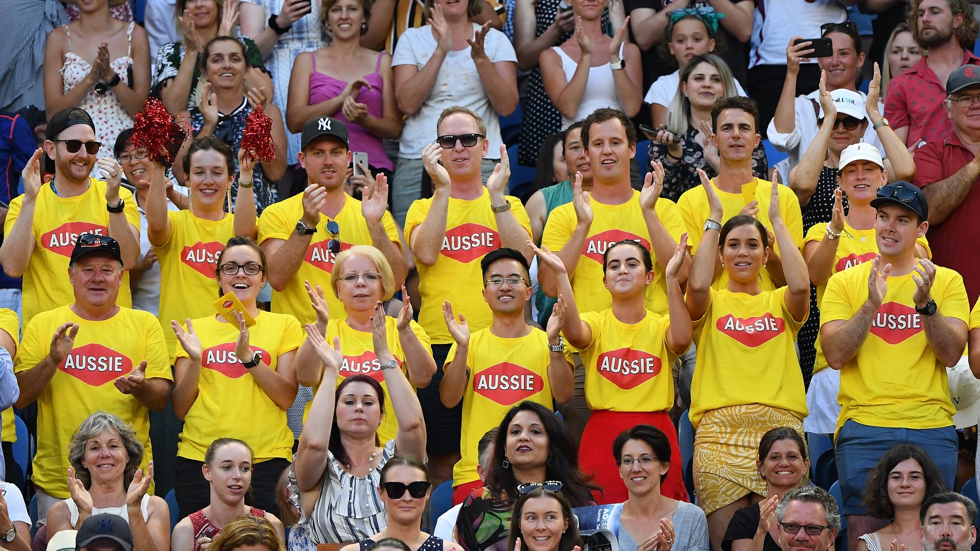 Local fans show their support for Australian Ashleigh Barty in her first round match