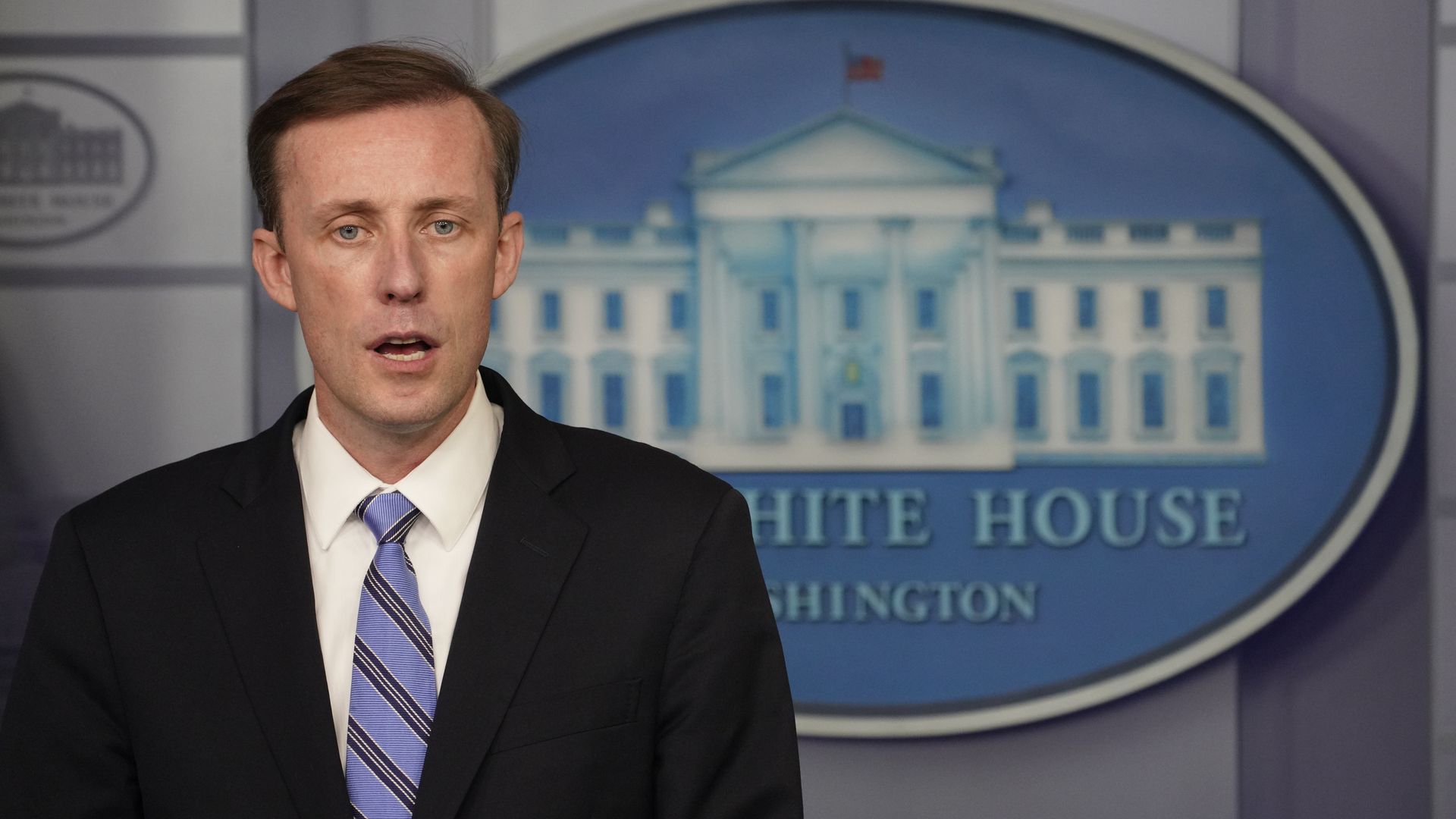 ake Sullivan, White House national security adviser, speaks during a news conference in the James S. Brady Press Briefing Room.