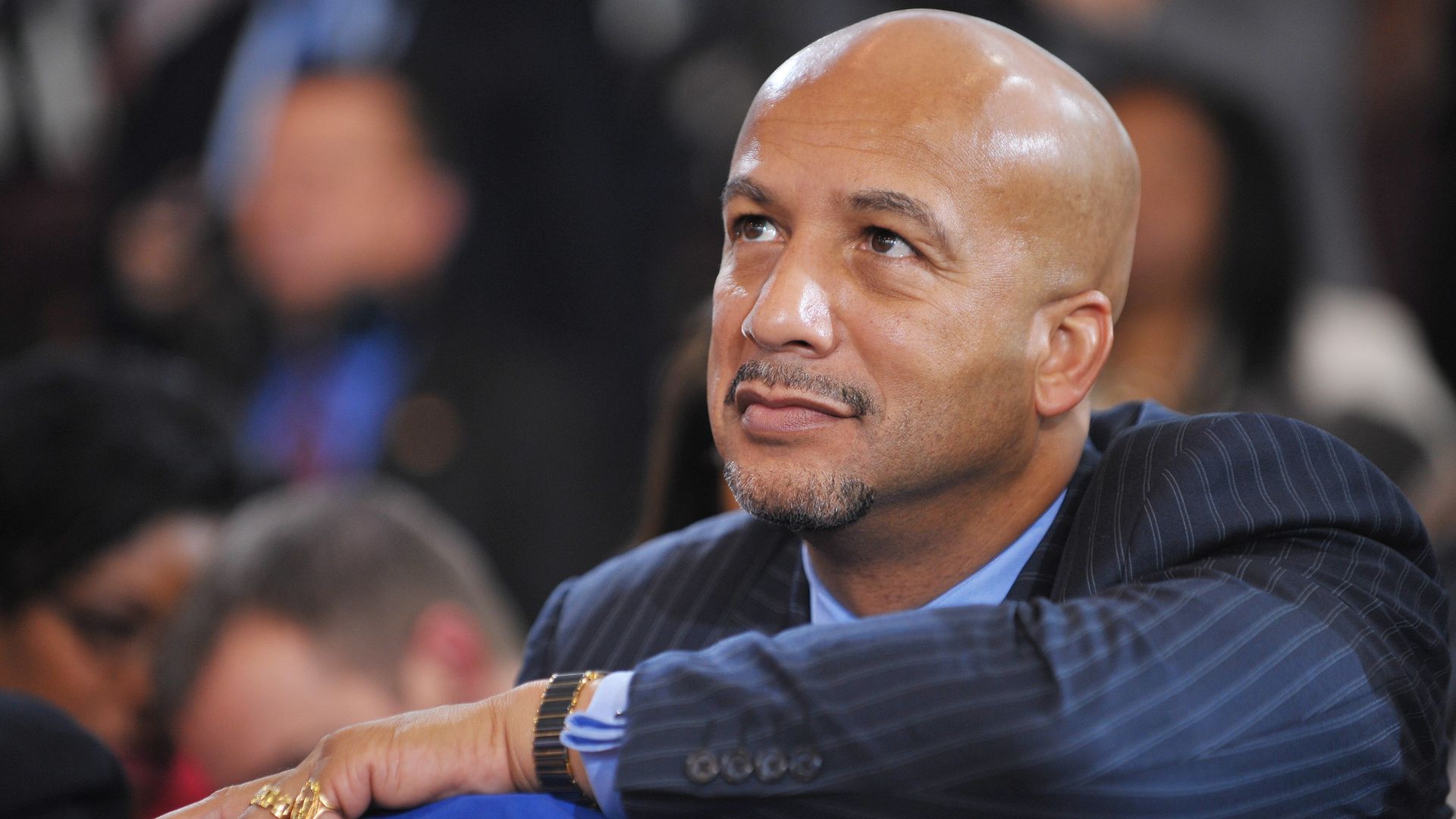 Photo shows Ray Nagin in a blue striped suit and slightly smiling.
