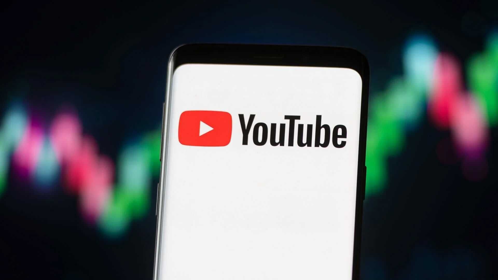 Photo of YouTube logo on a smartphone screen
