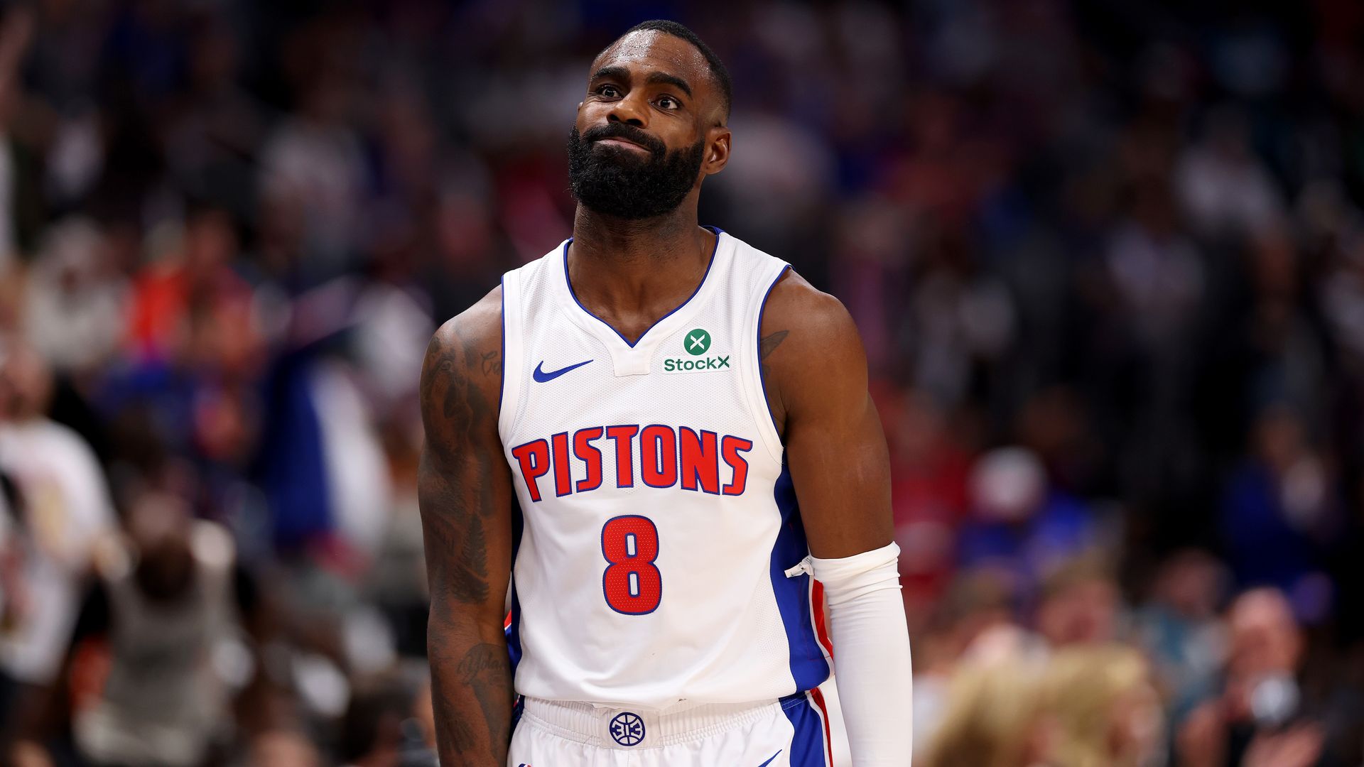 Tim Hardaway Jr. reacts during game 4 yesterday. 