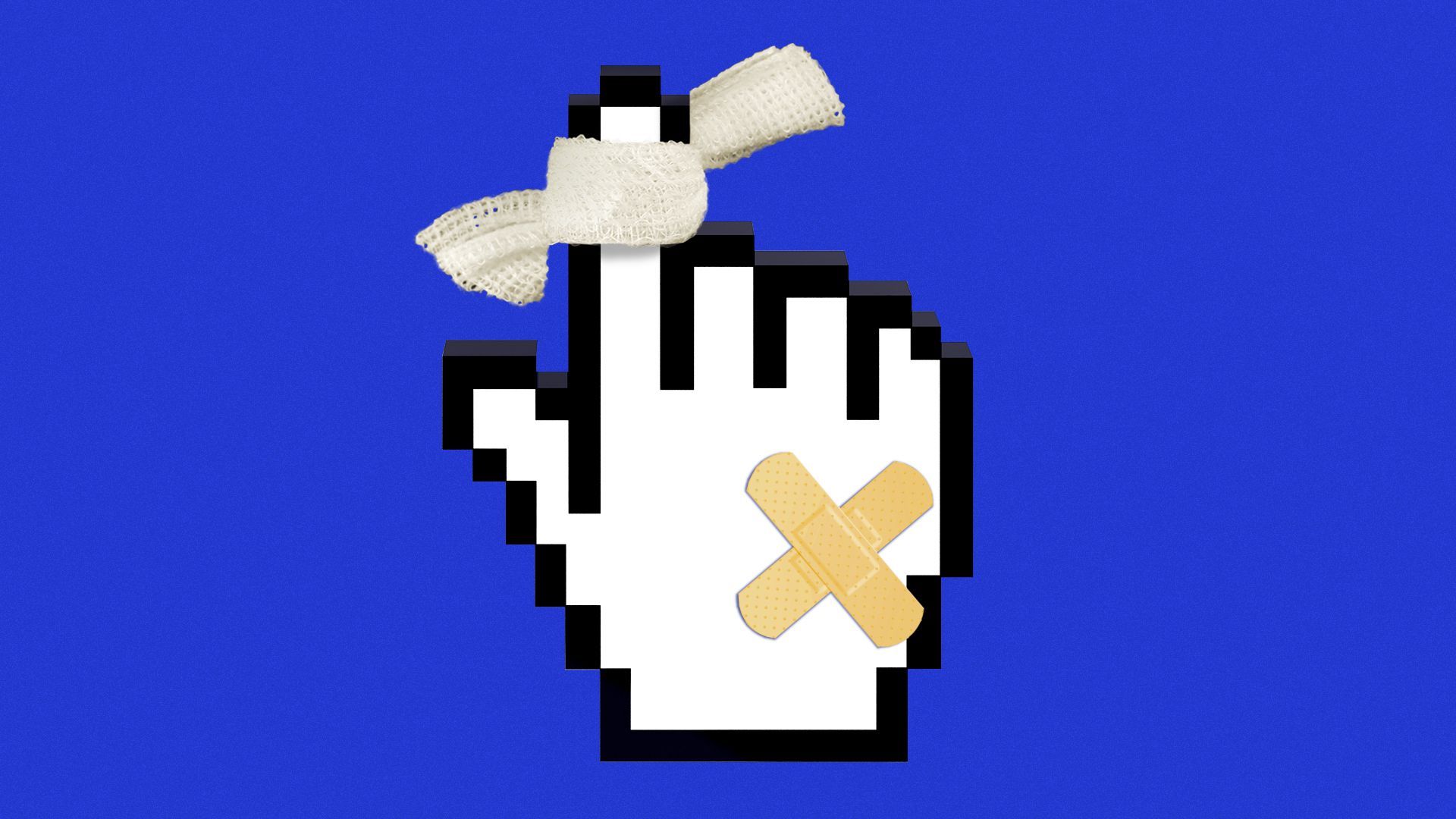 Illustration of a bandaged hand cursor