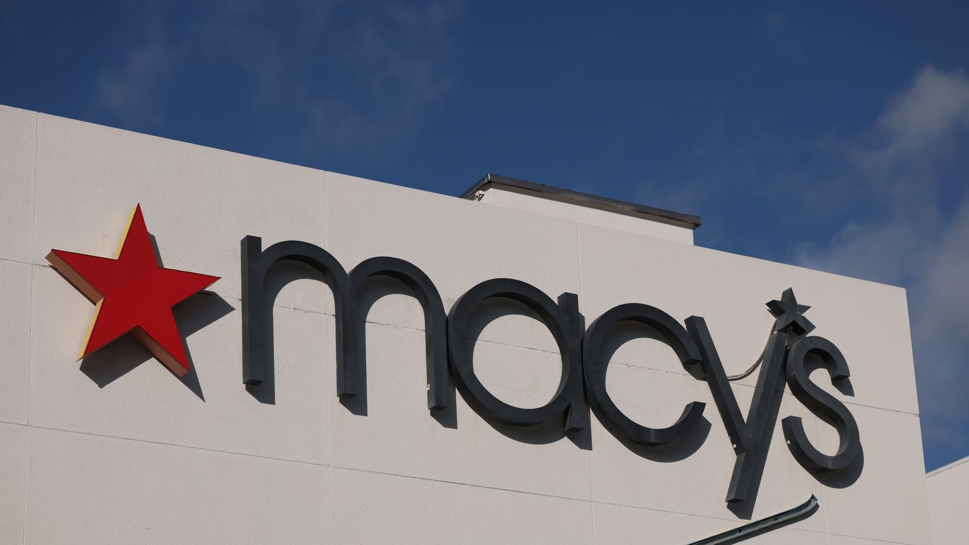 Exterior of a Macy's store with a red star and the word Macy's on building