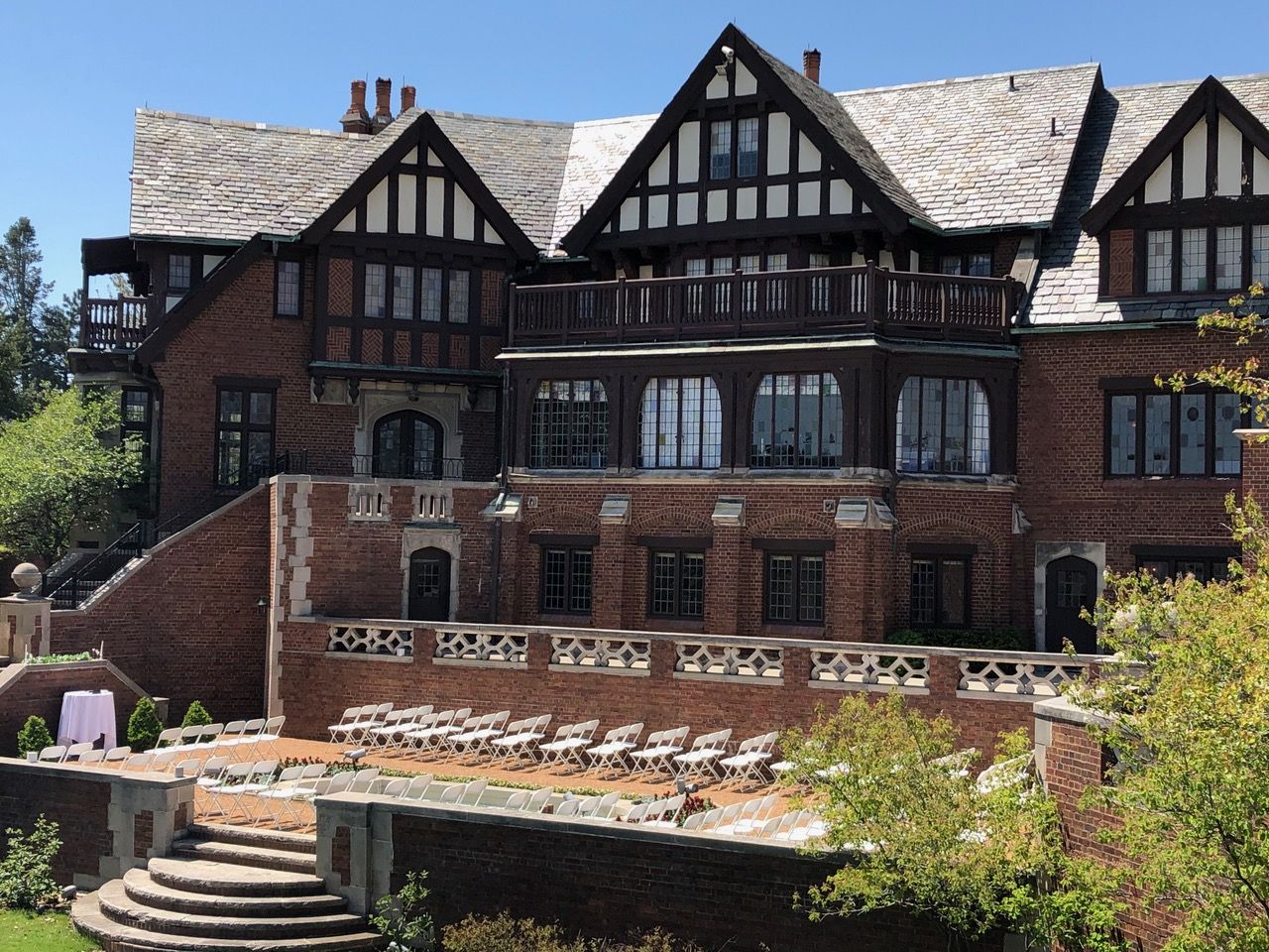 the back of rollins mansion