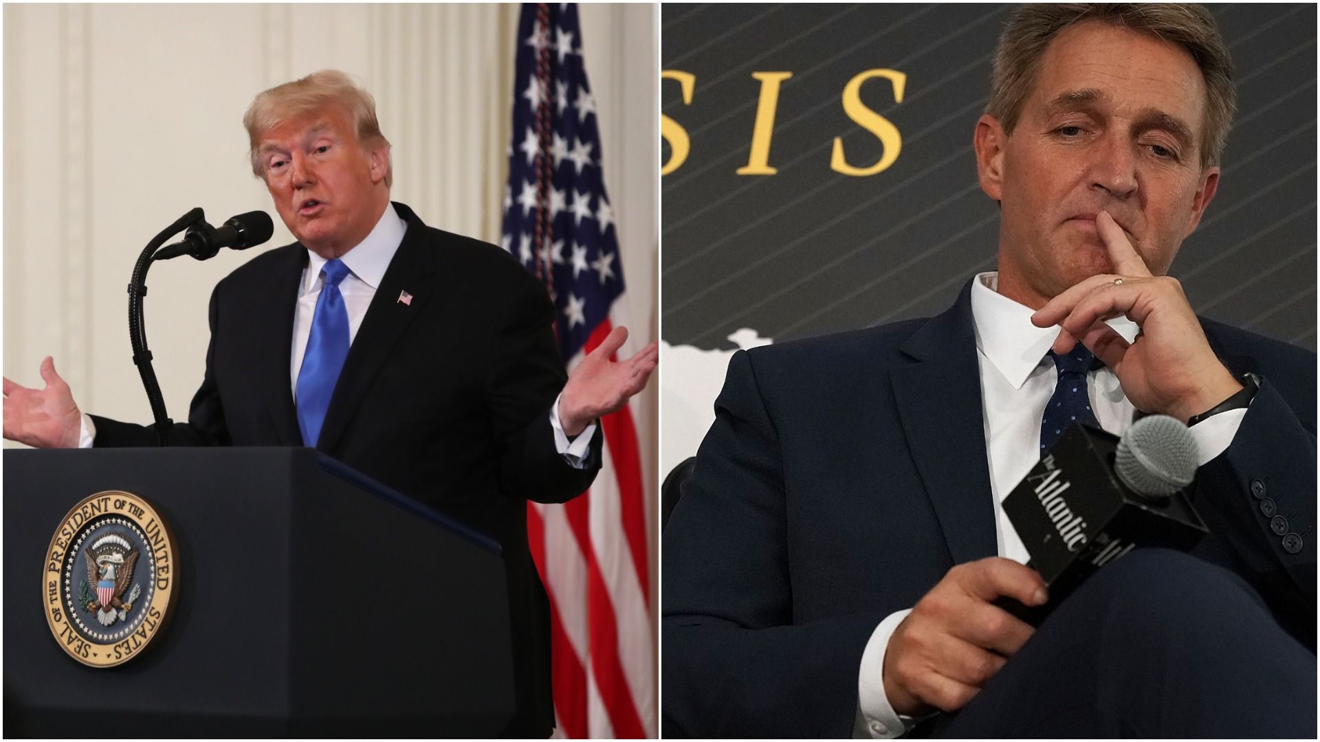 President Trump and Jeff Flake
