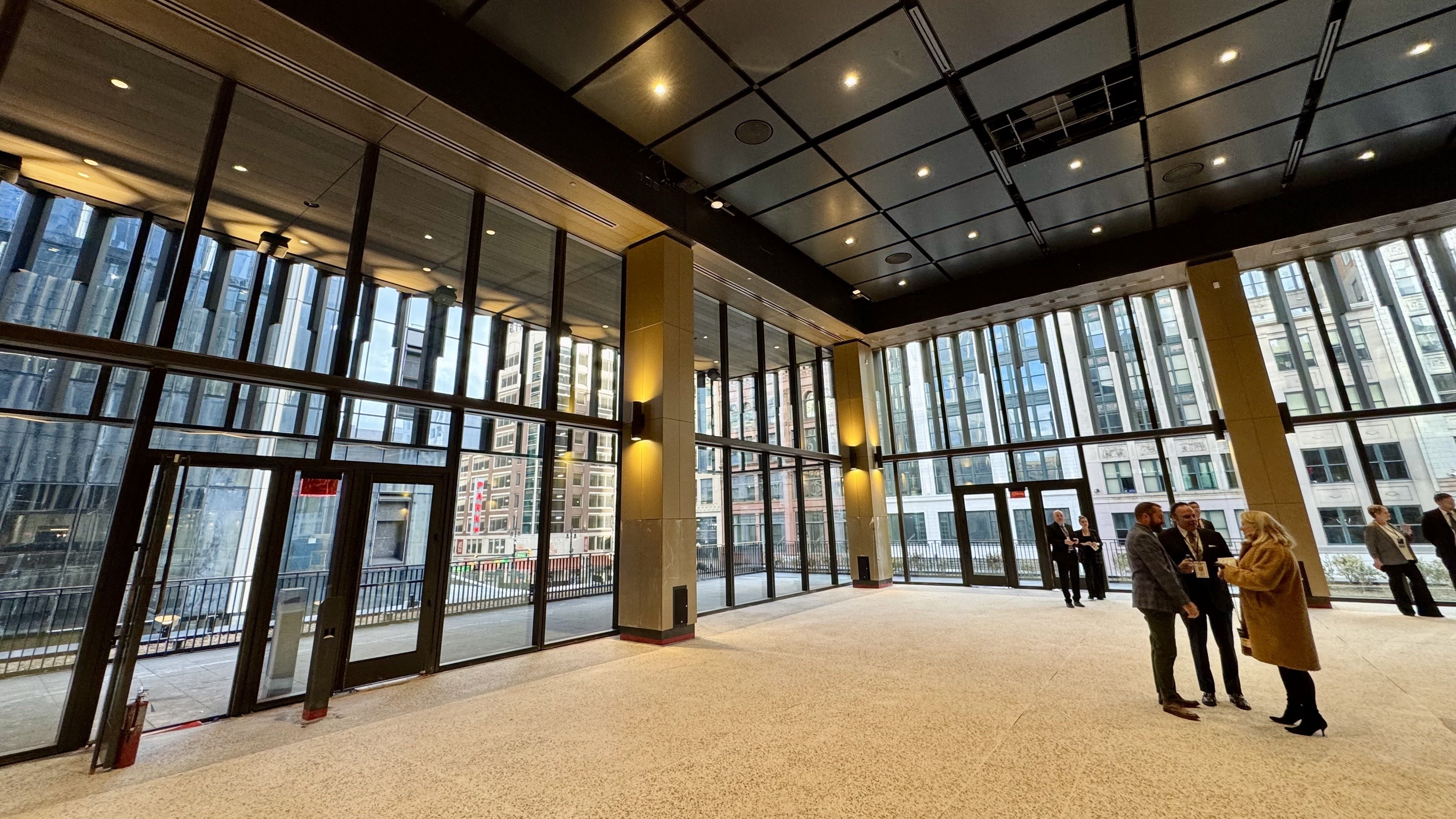 A lobby area in the Hudson's building.