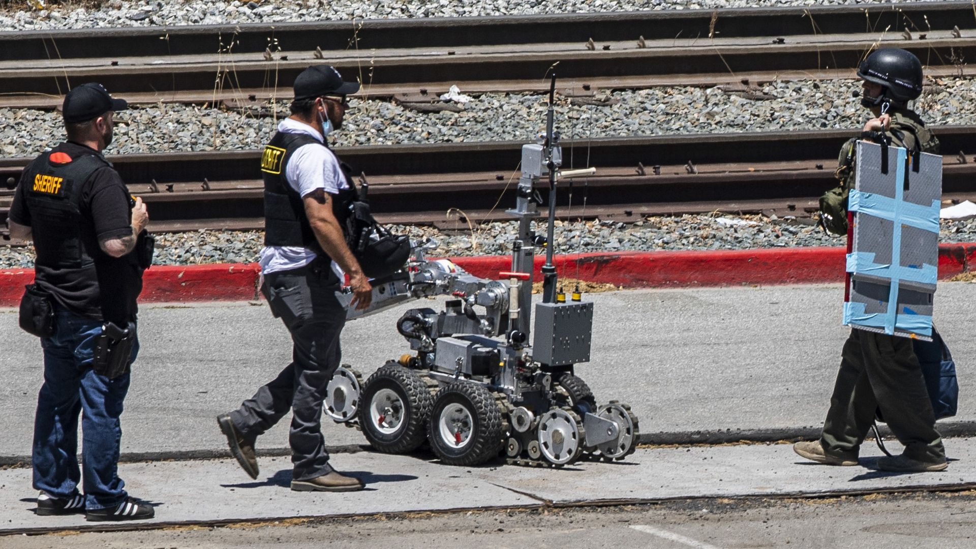 Law enforcement with a robot